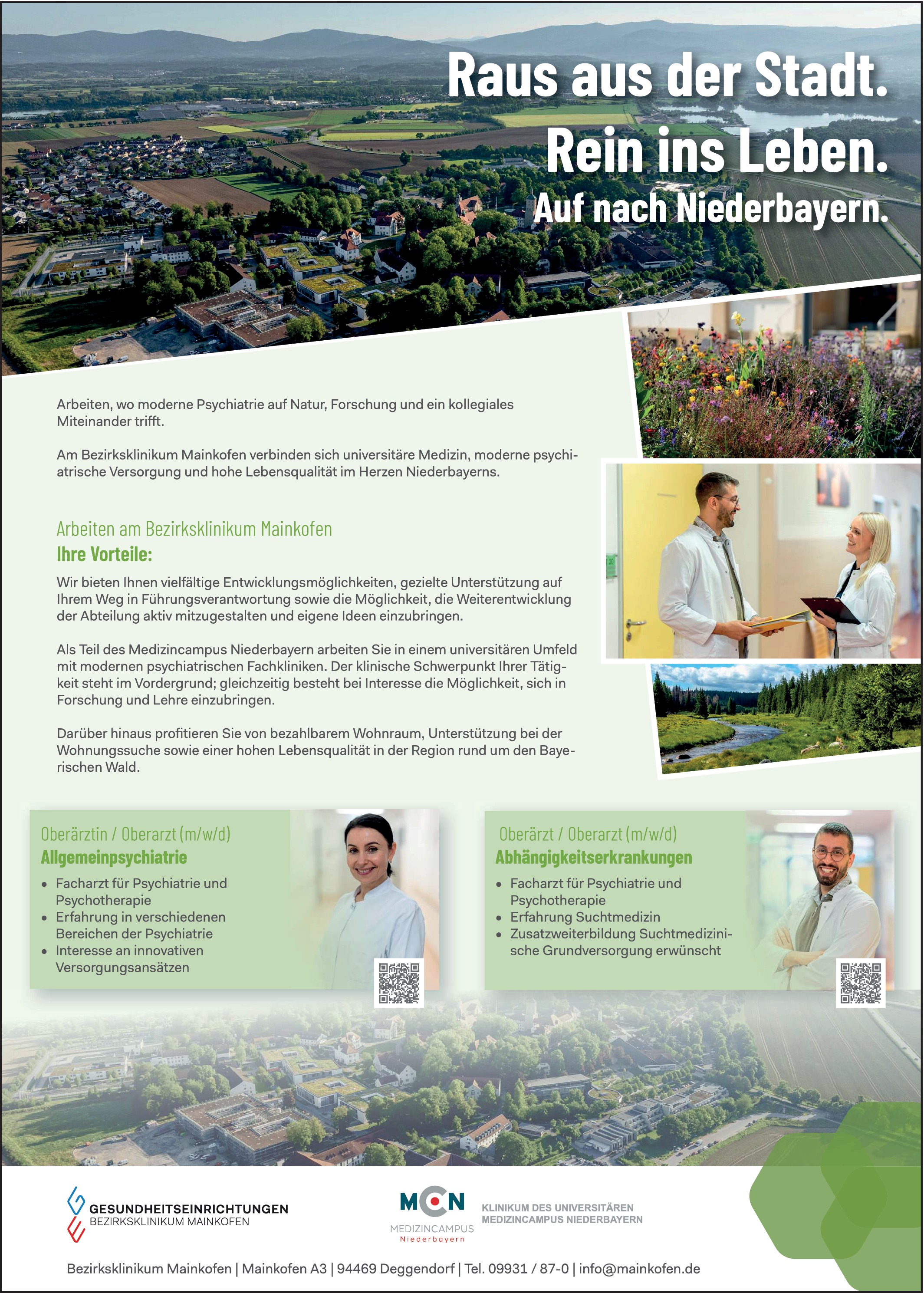 Oberärztin / Oberarzt für die Abteilung Abhängigkeitserkrankungen