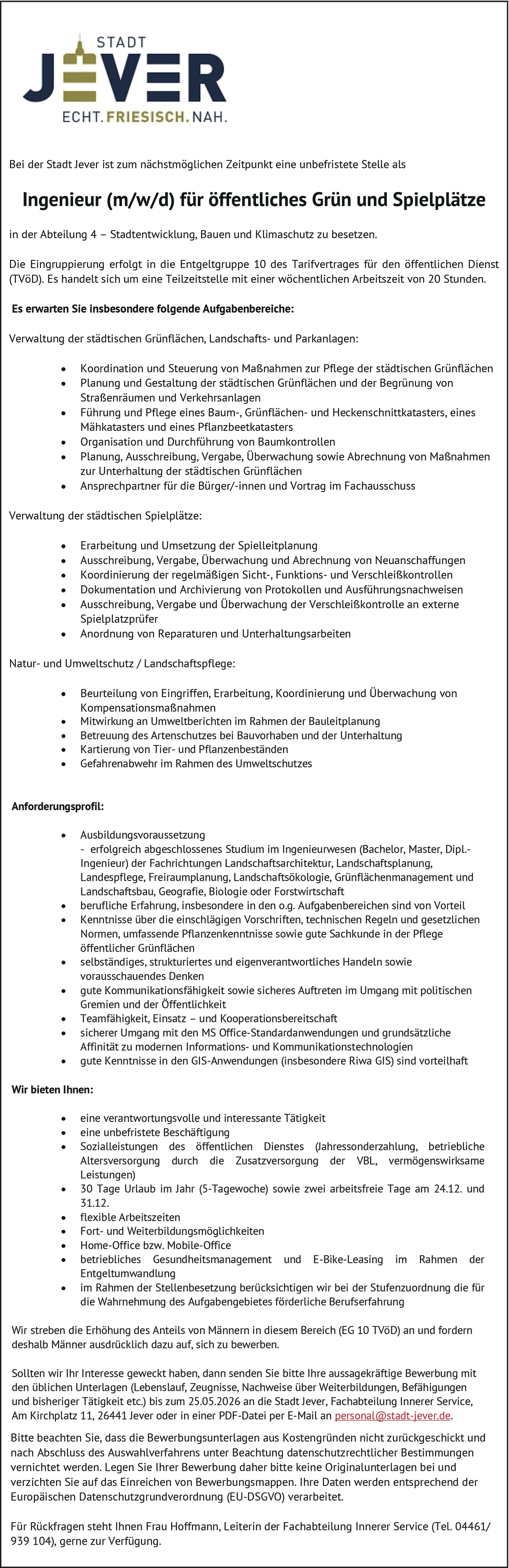 Ingenieur m/w/d - Gartenbau