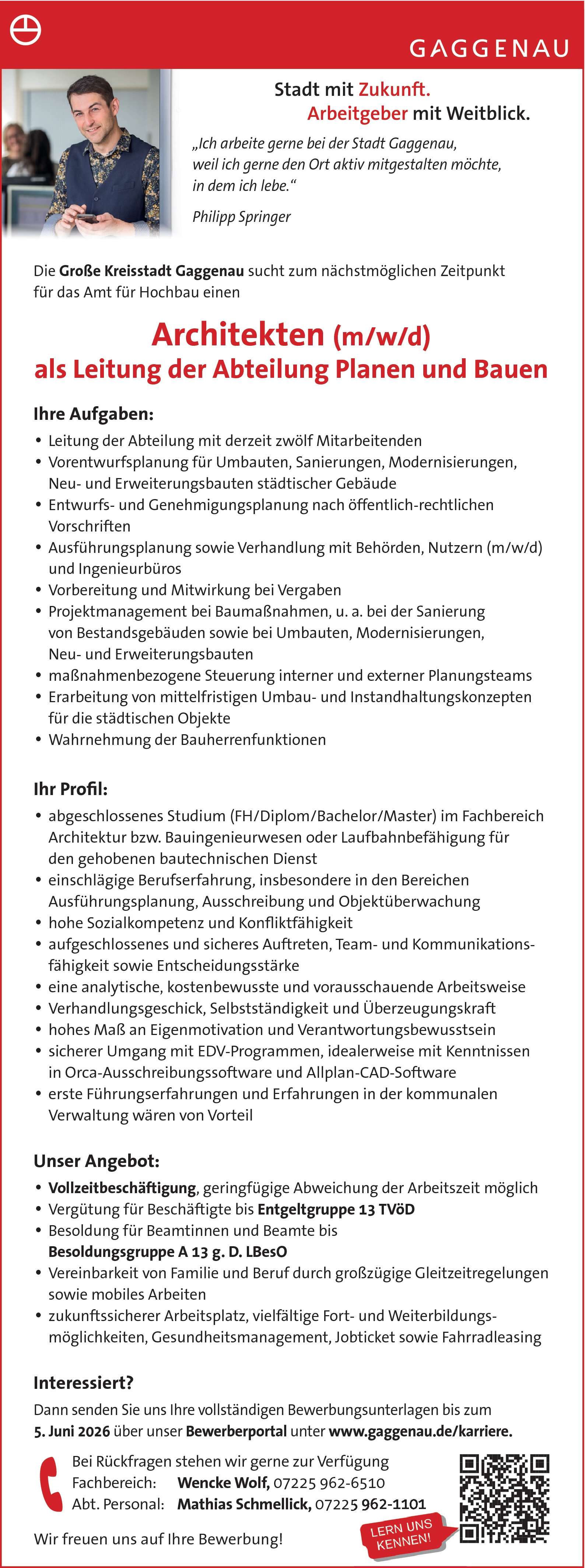 Architekt / Bauingenieur als Abteilungsleitung (m/w/d)