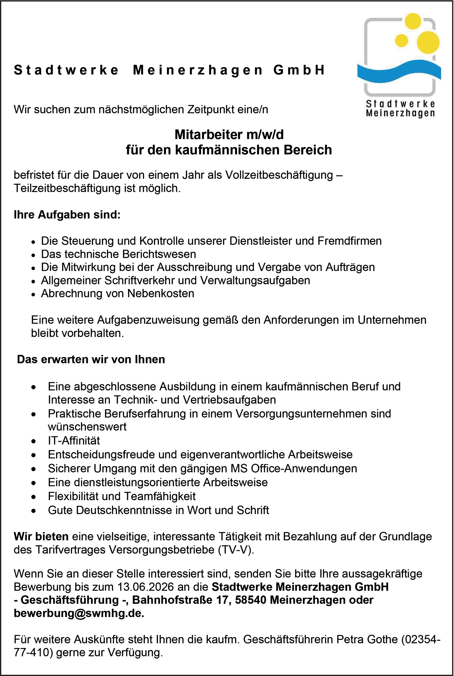 Kaufmännische/r Angestellter m/w/d