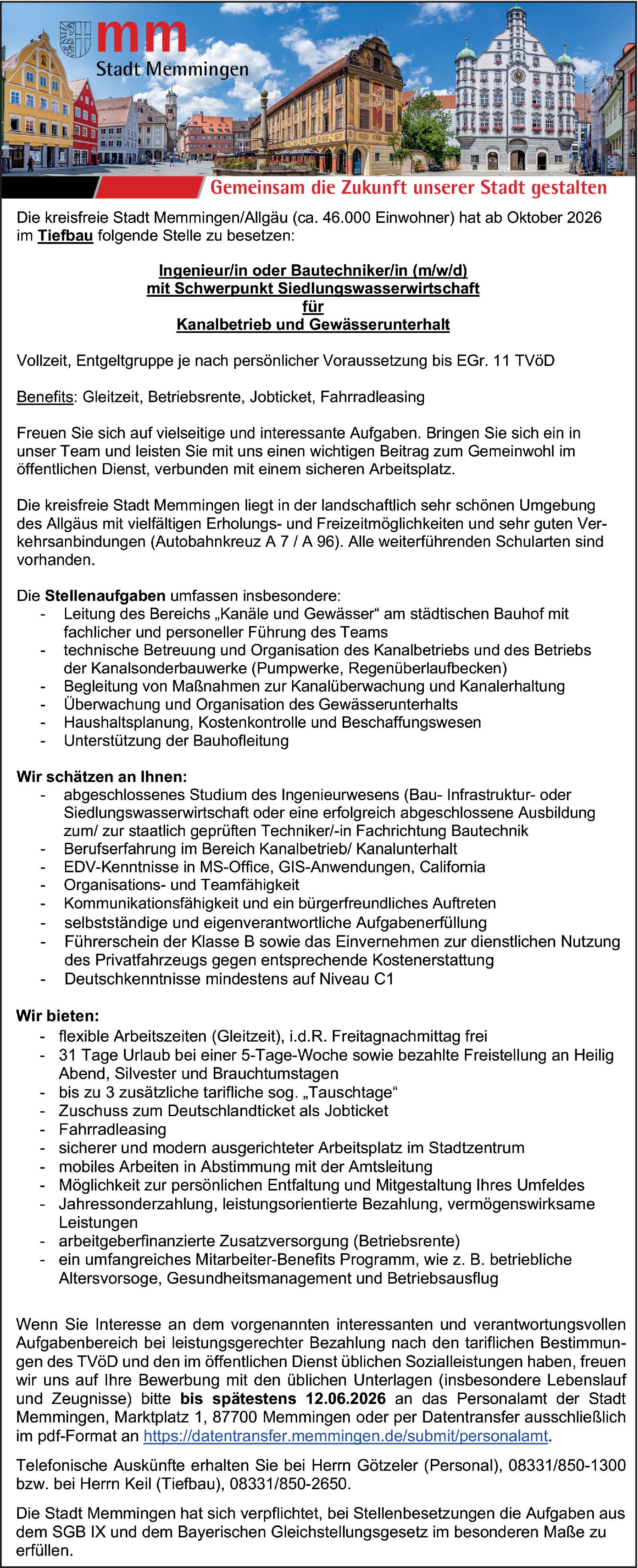 Ingenieur Siedlungswasserwirtschaft (m/w/d)