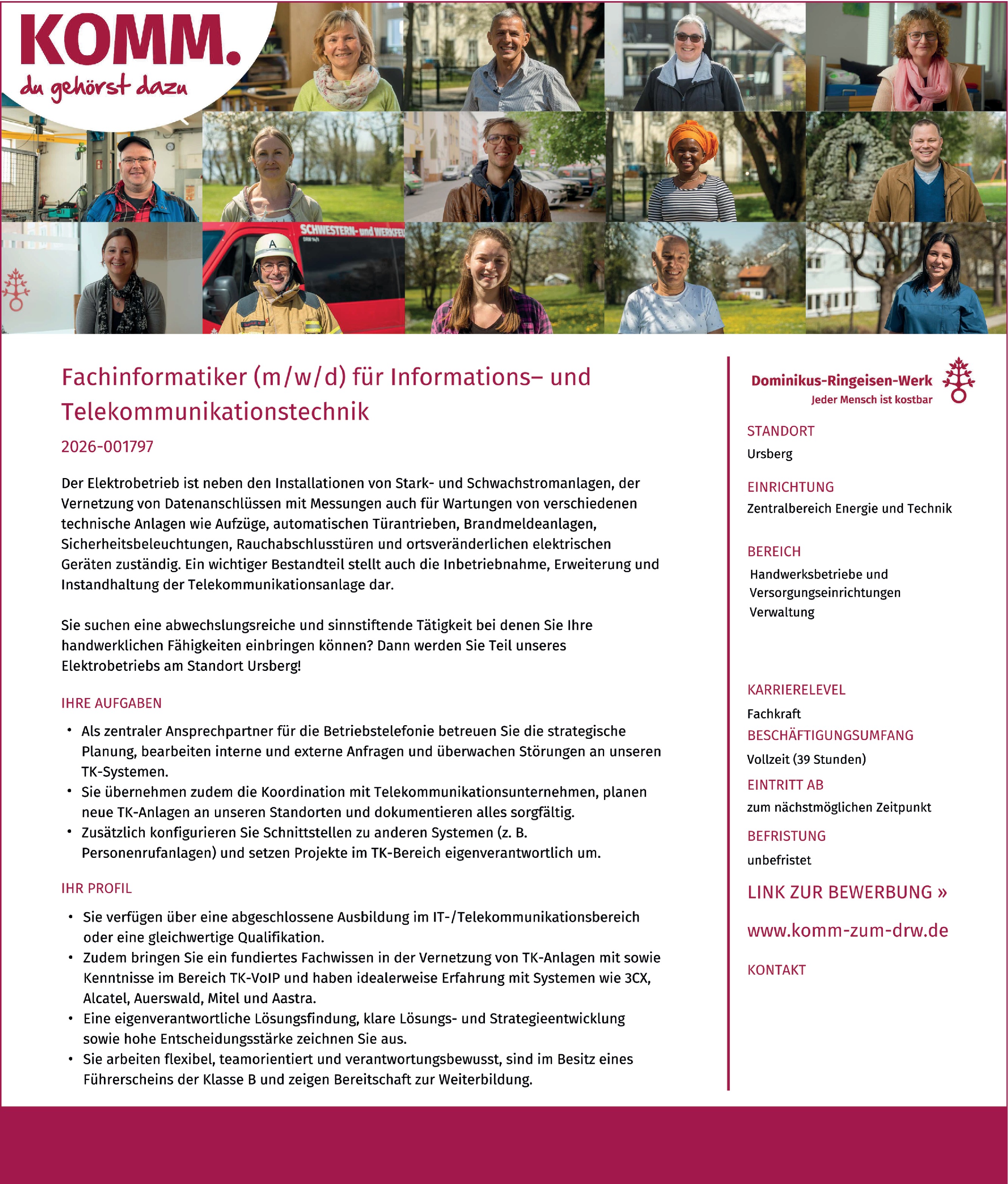 Fachinformatiker für Informations- und Telekommunikationstechnik (m/w/d)