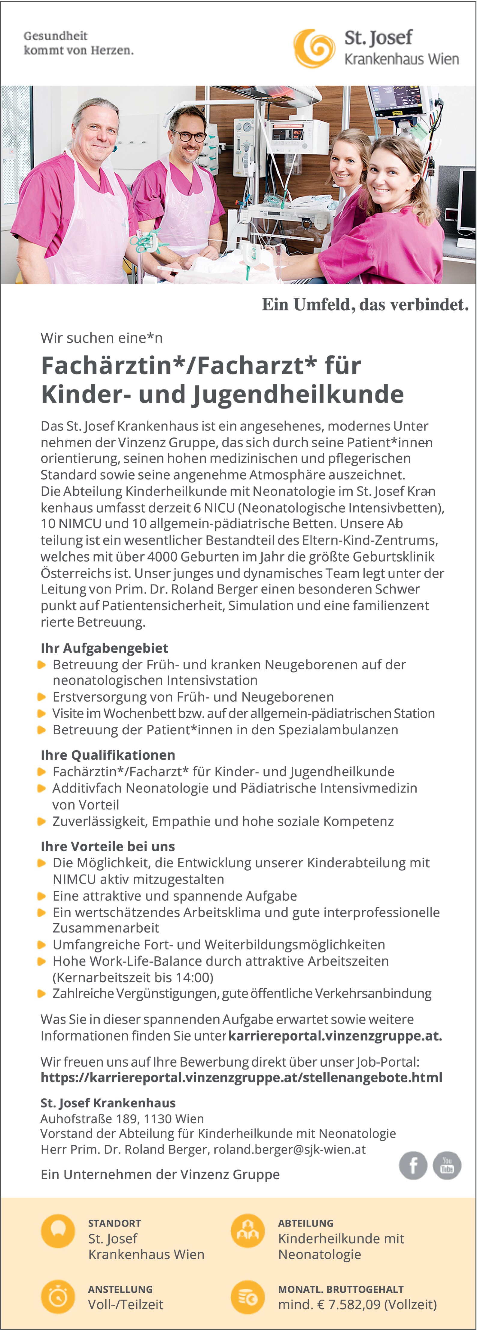 Fachärztin / Facharzt für Kinder- und Jugendheilkunde