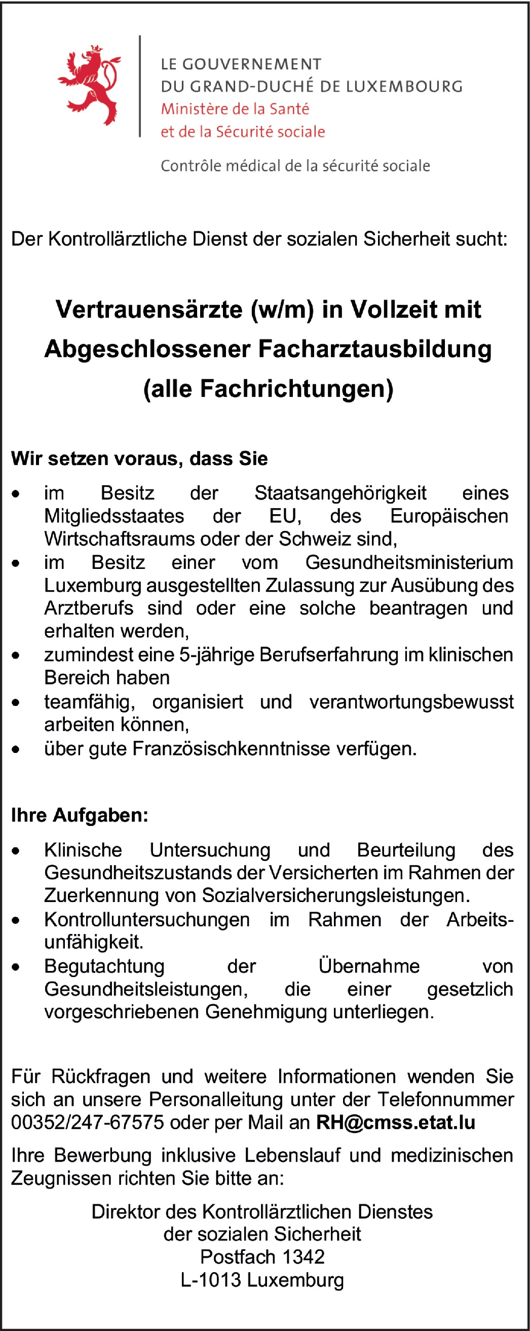 Facharzt / Fachärztin