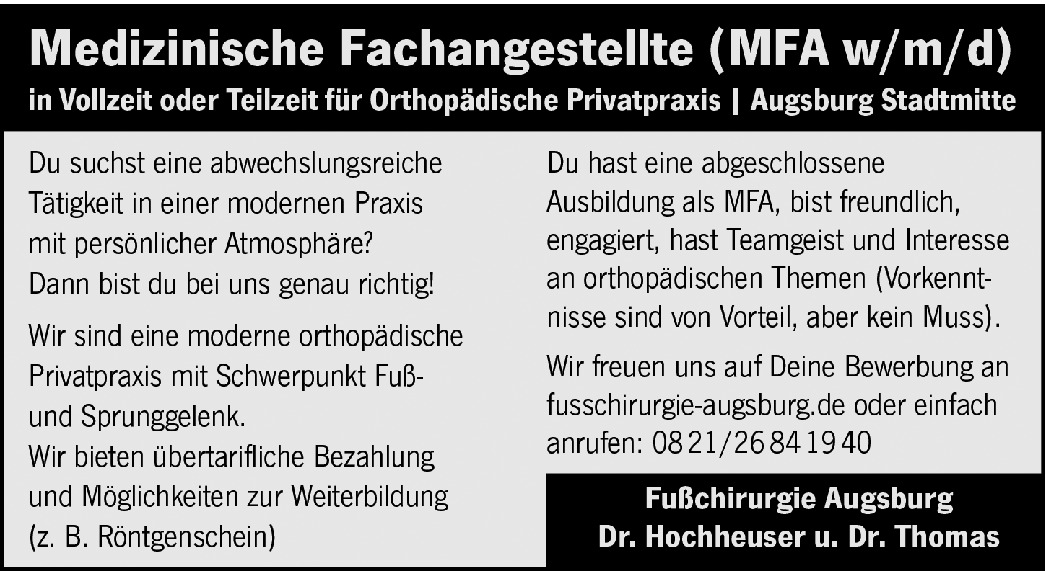 Medizinische Fachangestellte MFA w/m/d