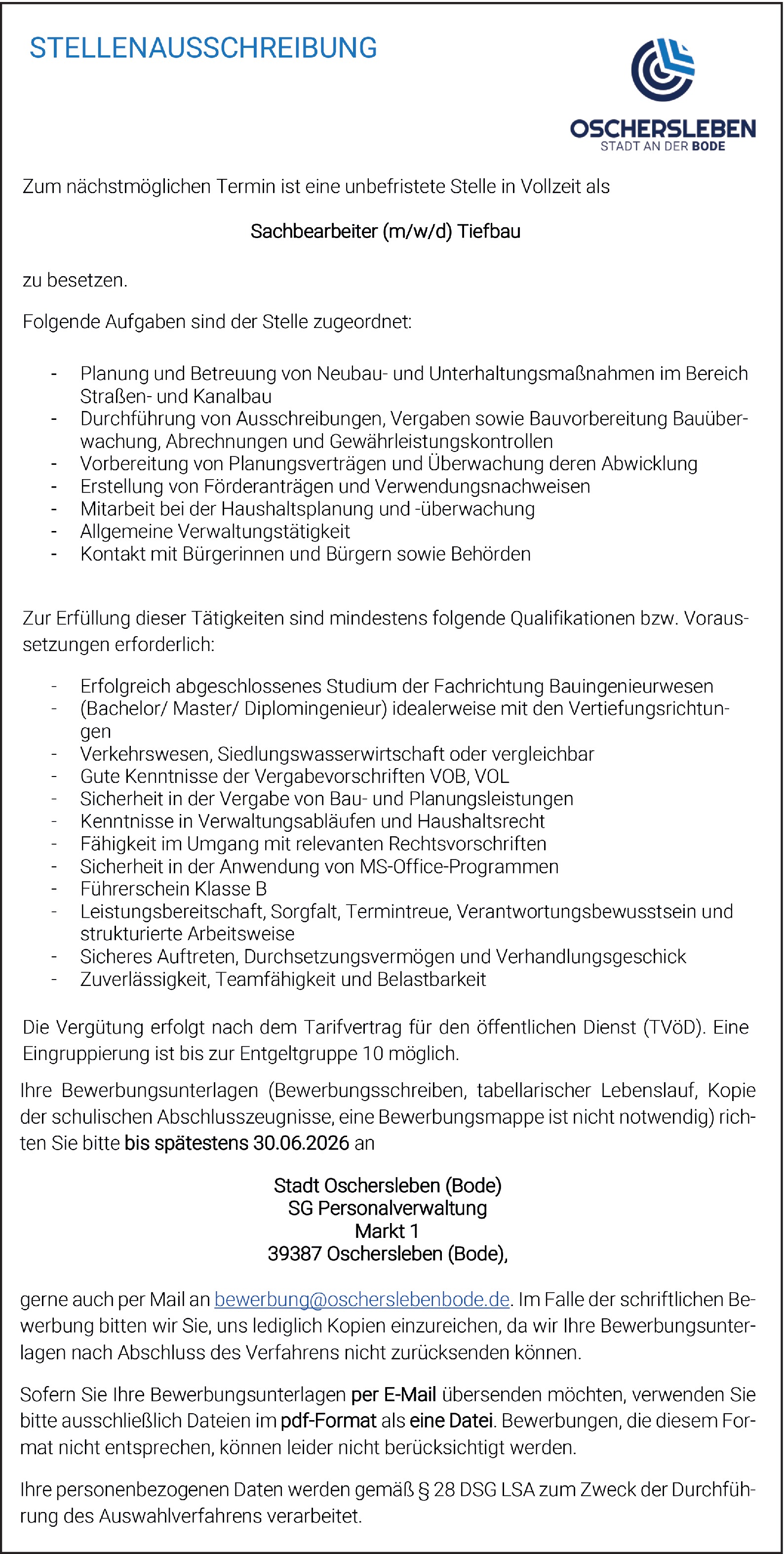 Bauingenieur/in Verkehrswesen