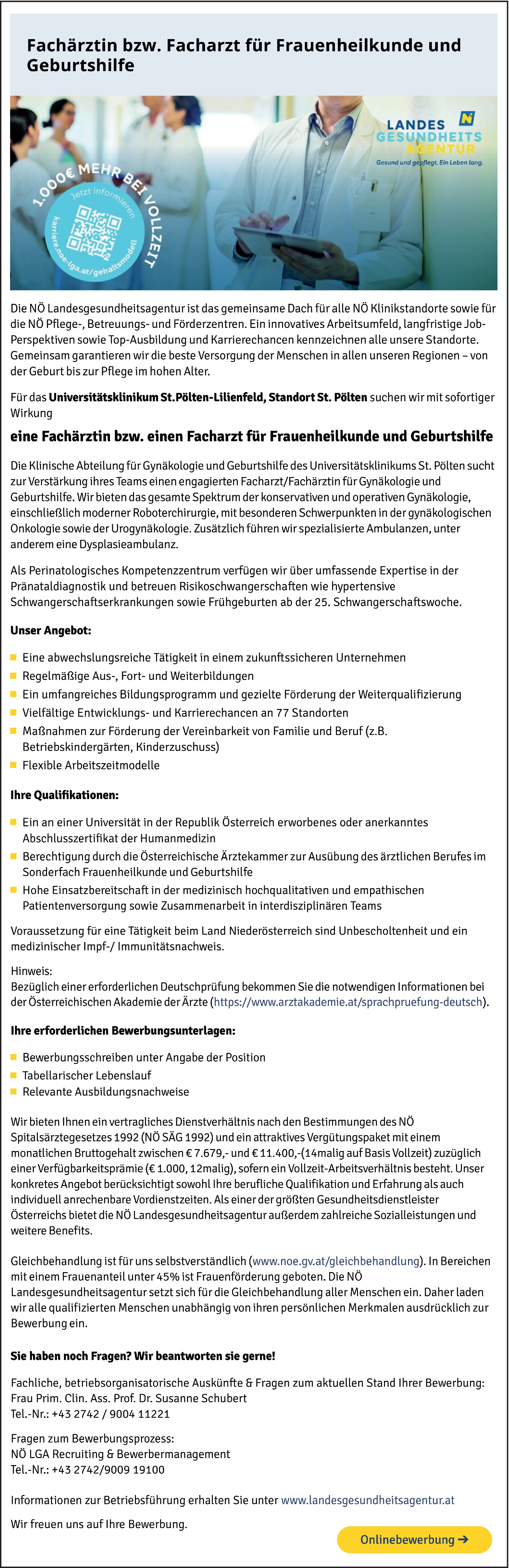 Fachärztin / Facharzt für Frauenheilkunde und Geburtshilfe