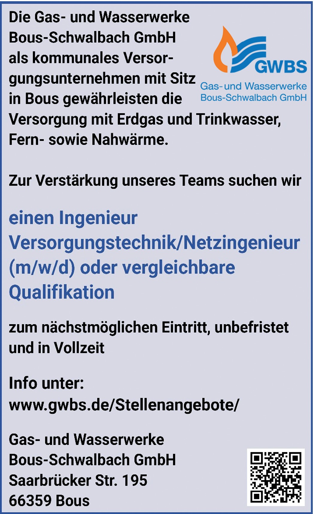 Ingenieur Versorgungstechnik m/w/d