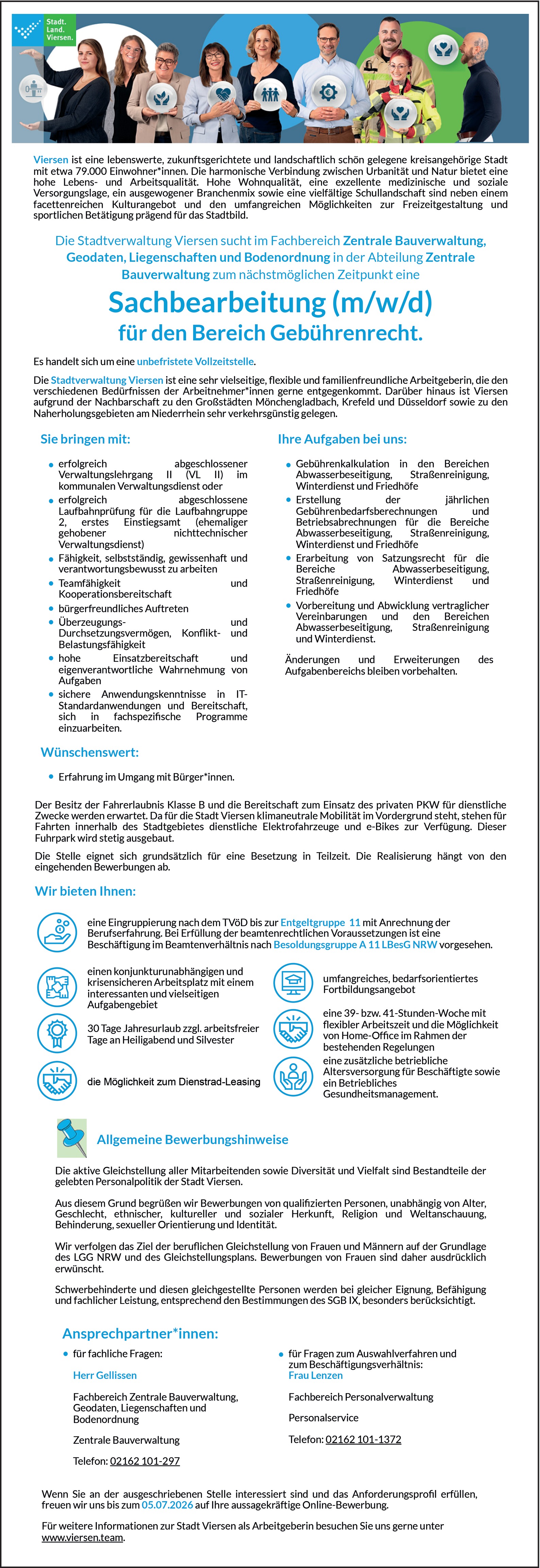Sachbearbeitung für den Bereich Gebührenrecht (m/w/d)
