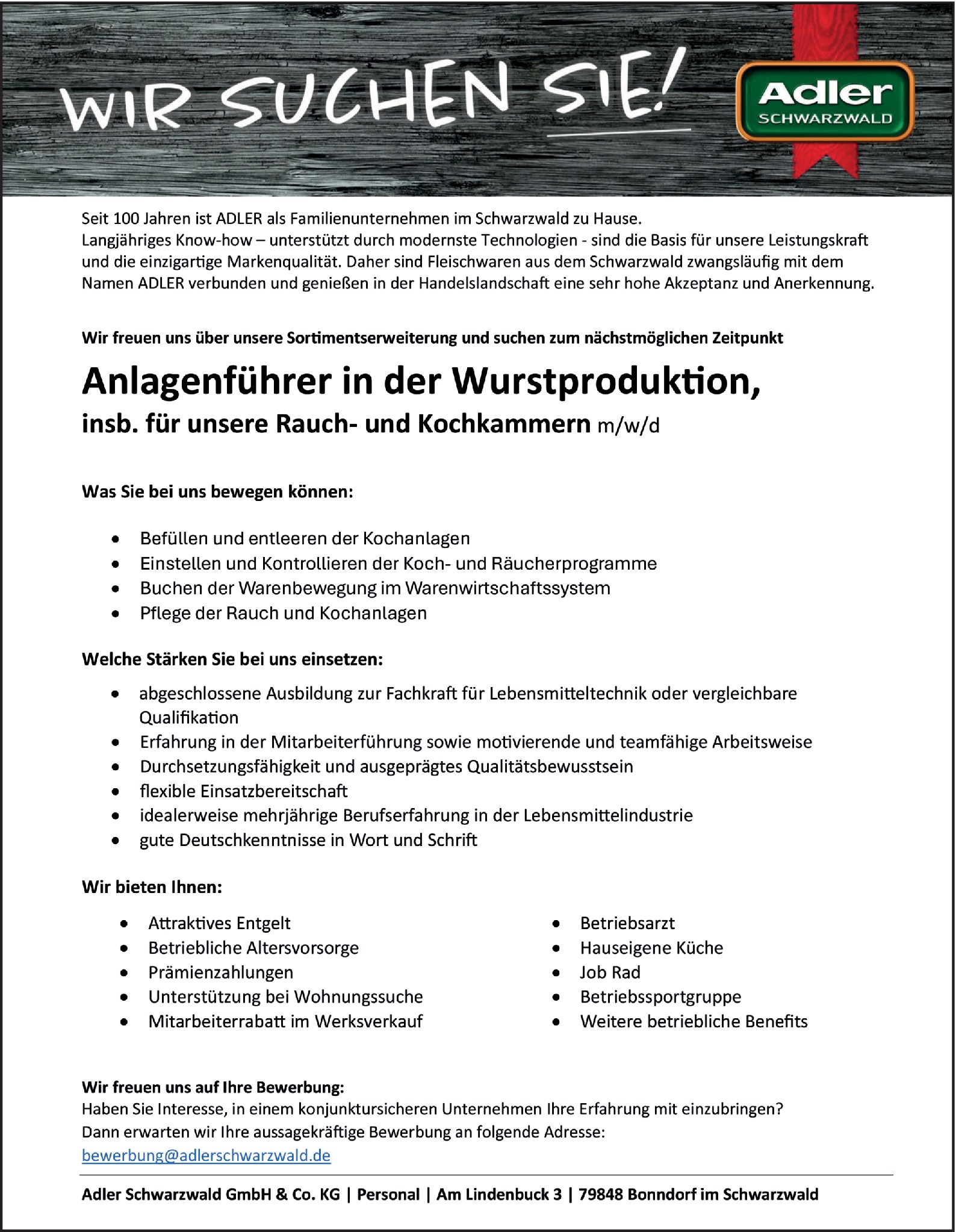 Anlagenführer / Fachkraft für Lebensmitteltechnik (m/w/d)