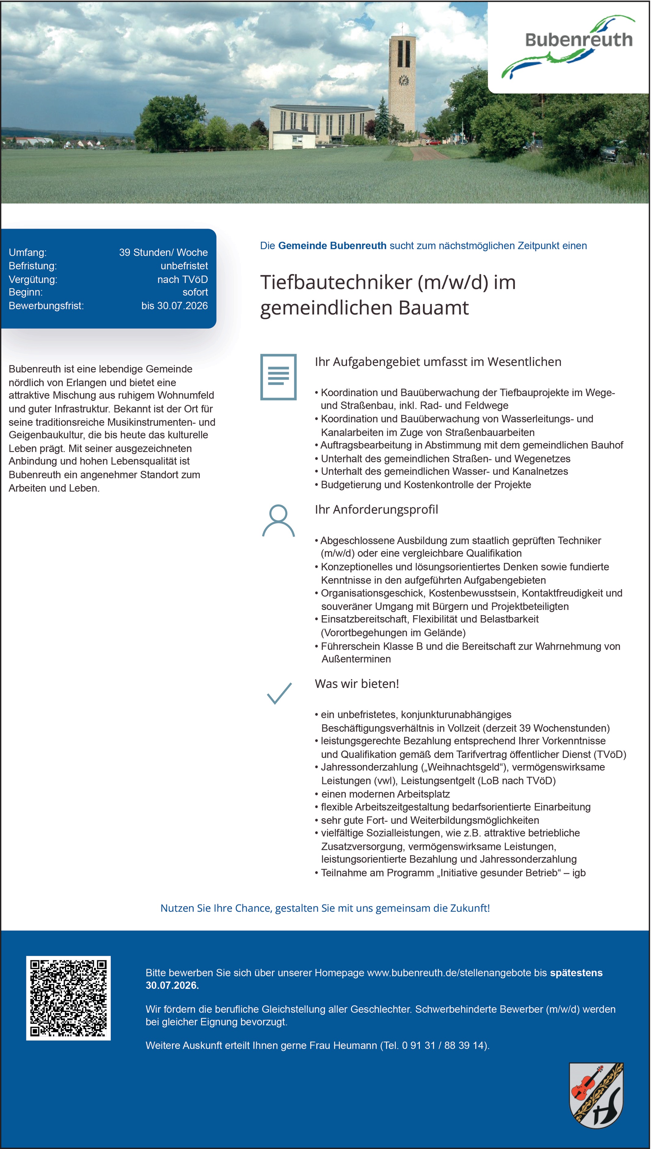 Tiefbautechniker / Bautechniker Tiefbau (m/w/d)