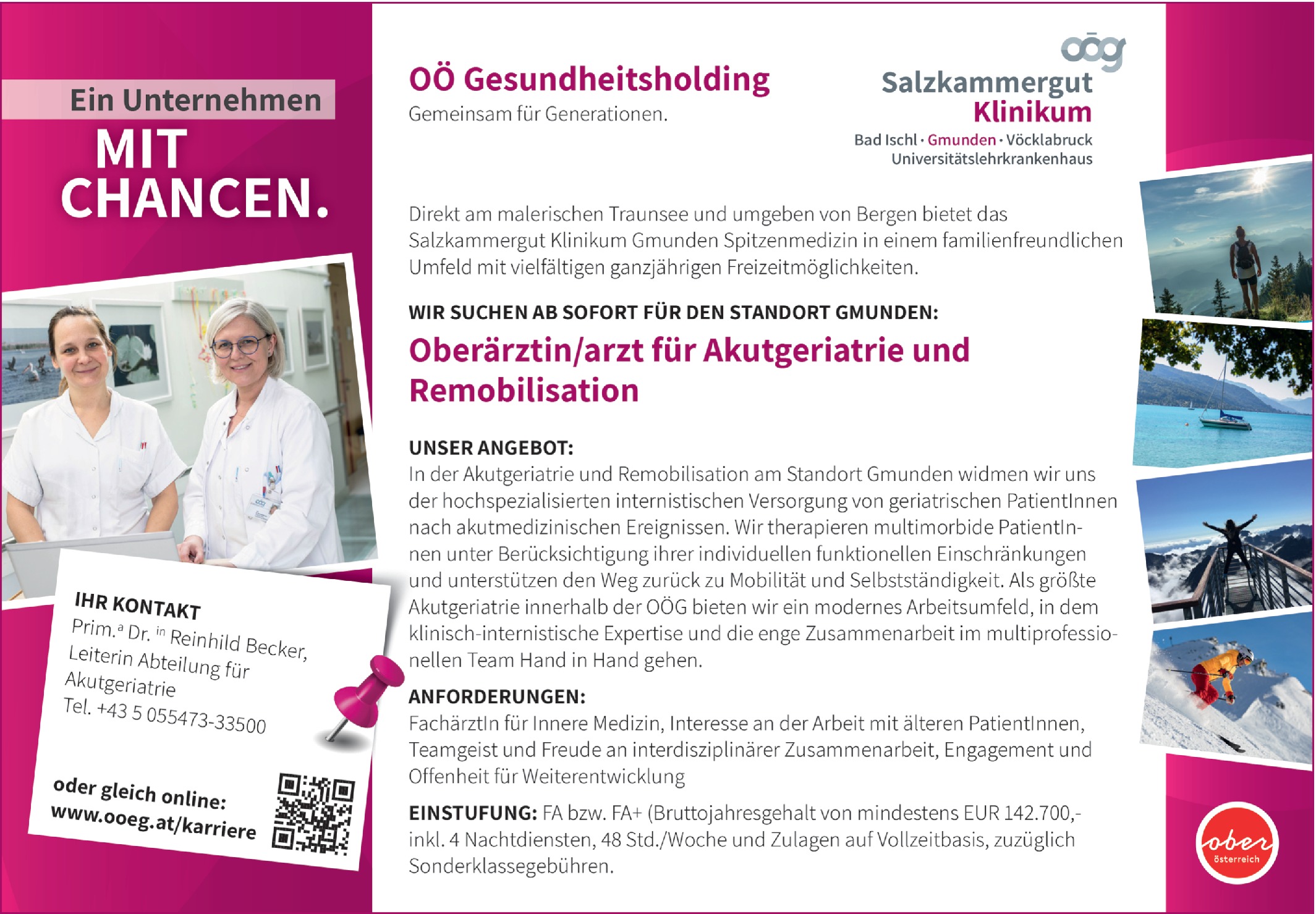 Oberärztin / Oberarzt für Akutgeriatrie und Remobilisation  