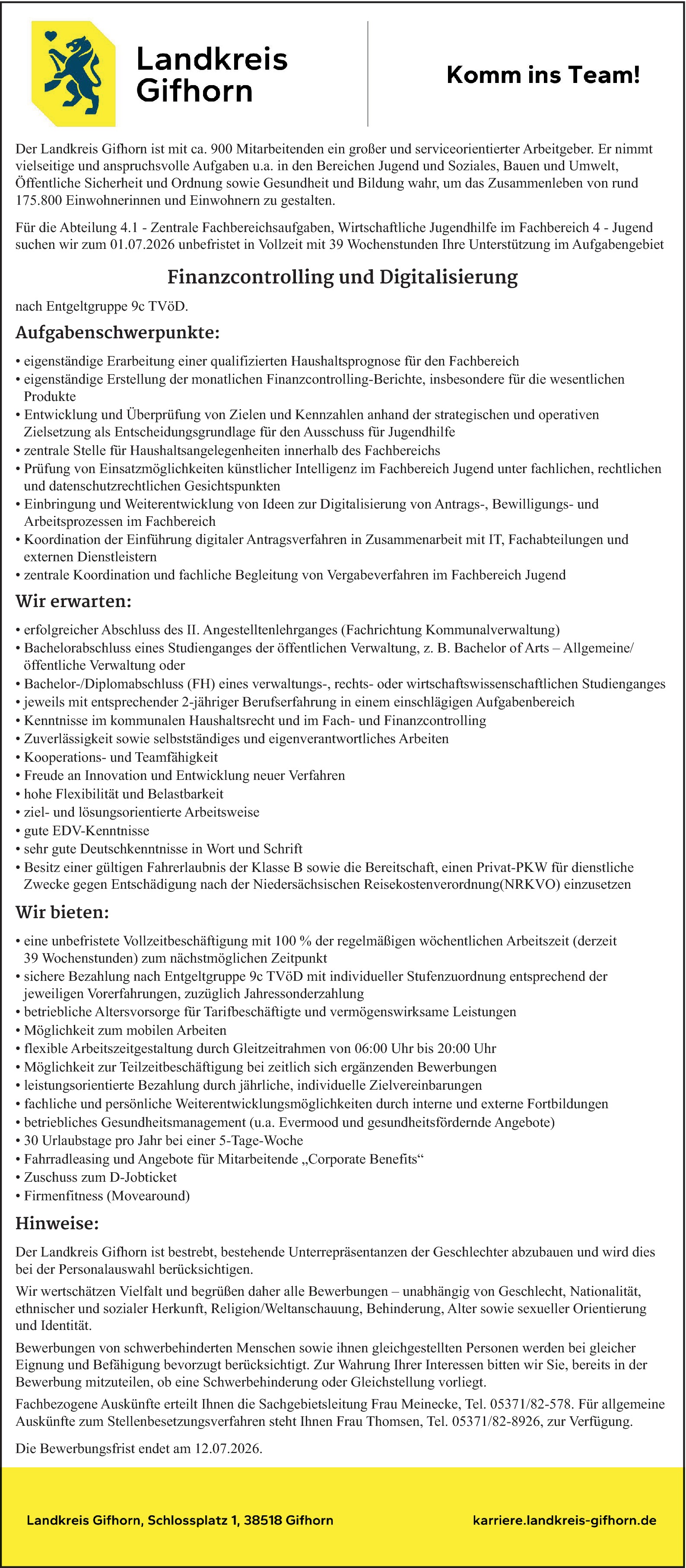 Verwaltungsangestellter Kommunalverwaltung (m/w/d)
