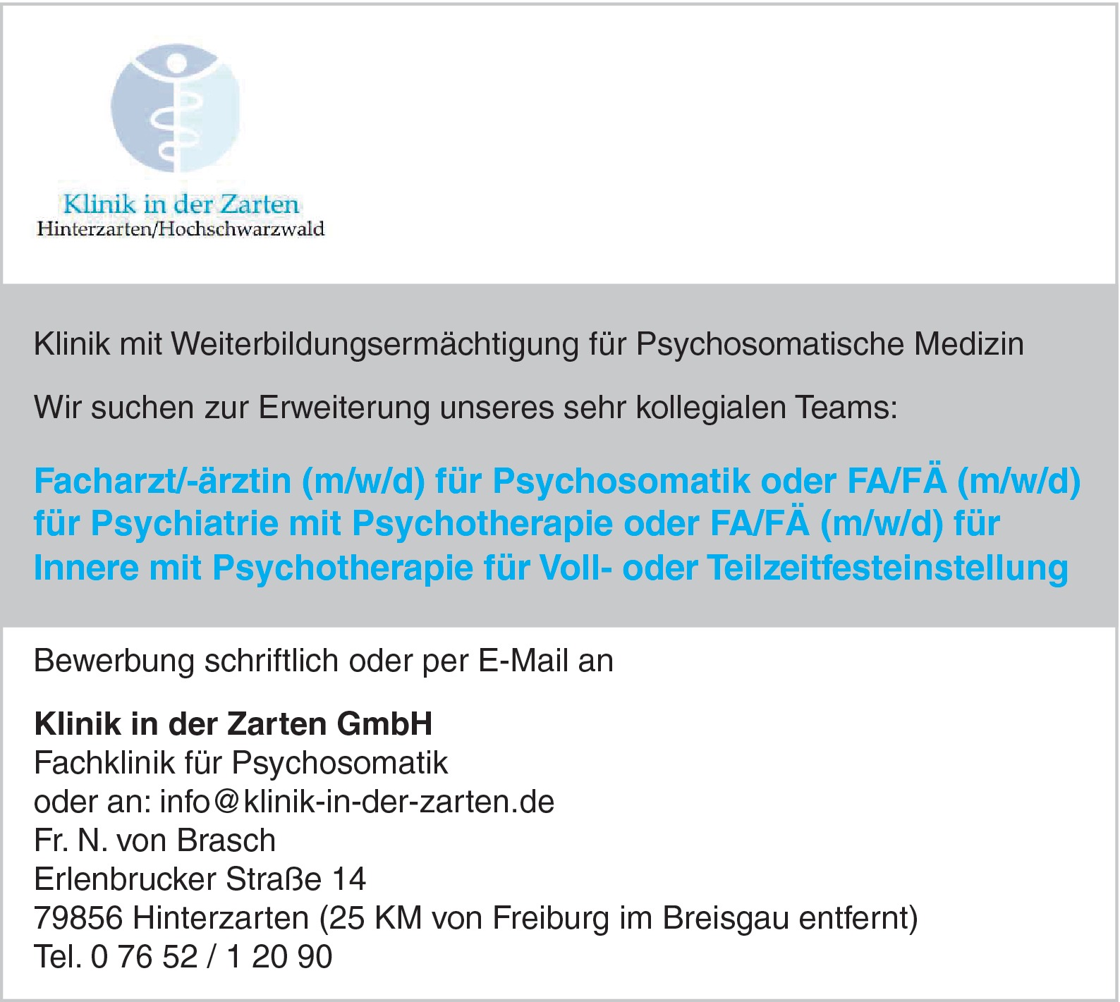 Facharzt für Psychosomatik (m/w/d)