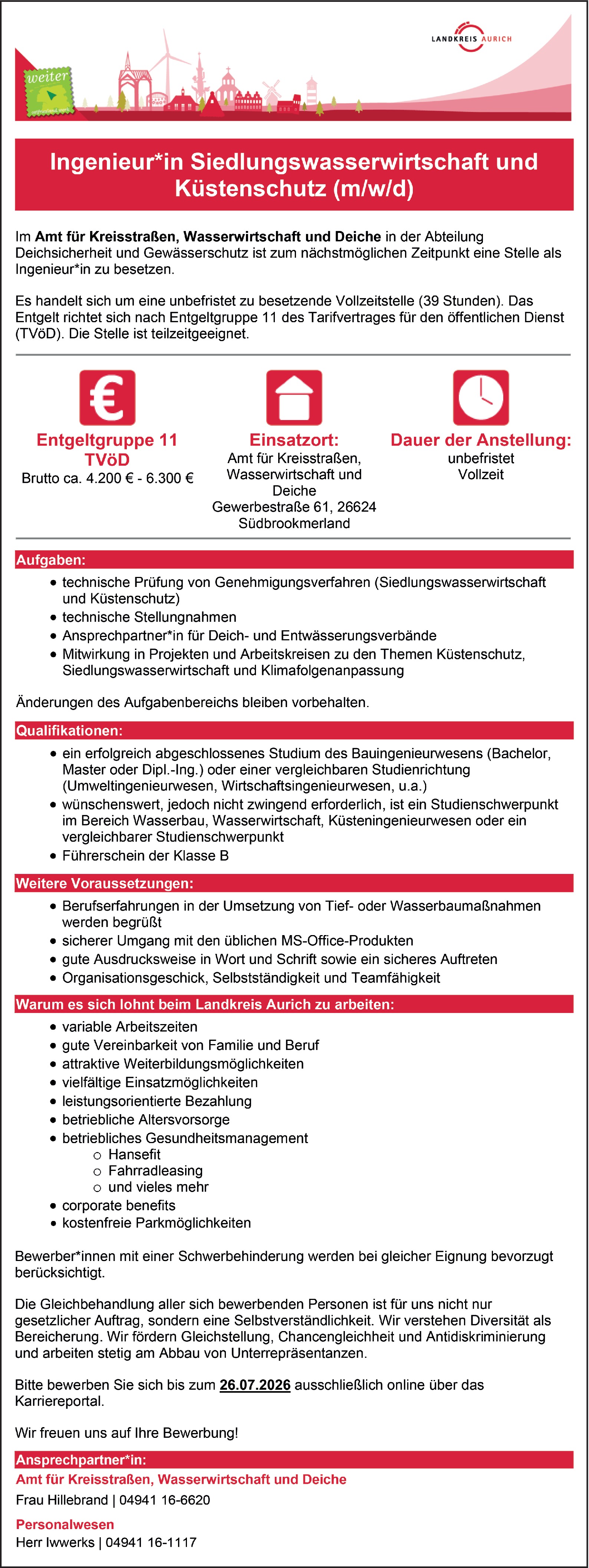 Bauingenieur/in öffentlicher Dienst