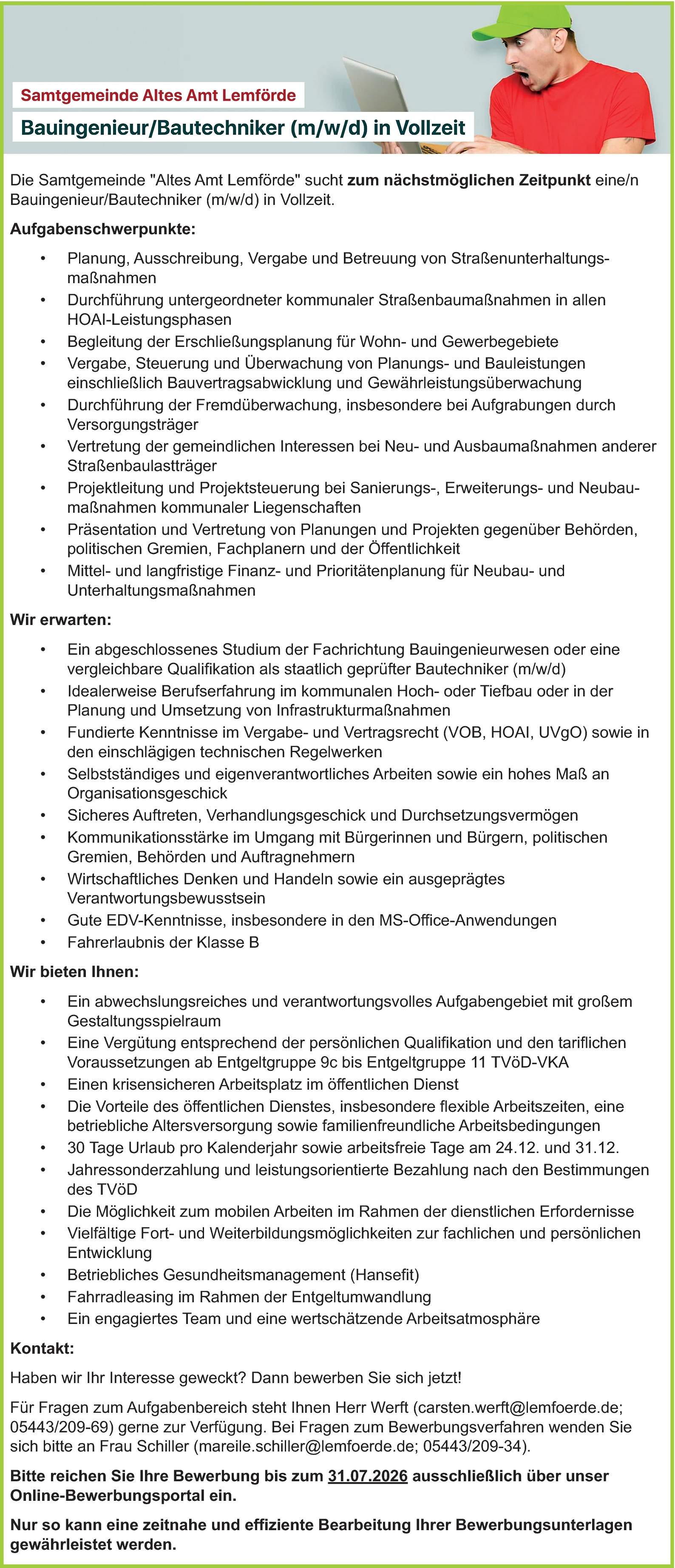 Bautechniker/in öffentlicher Dienst