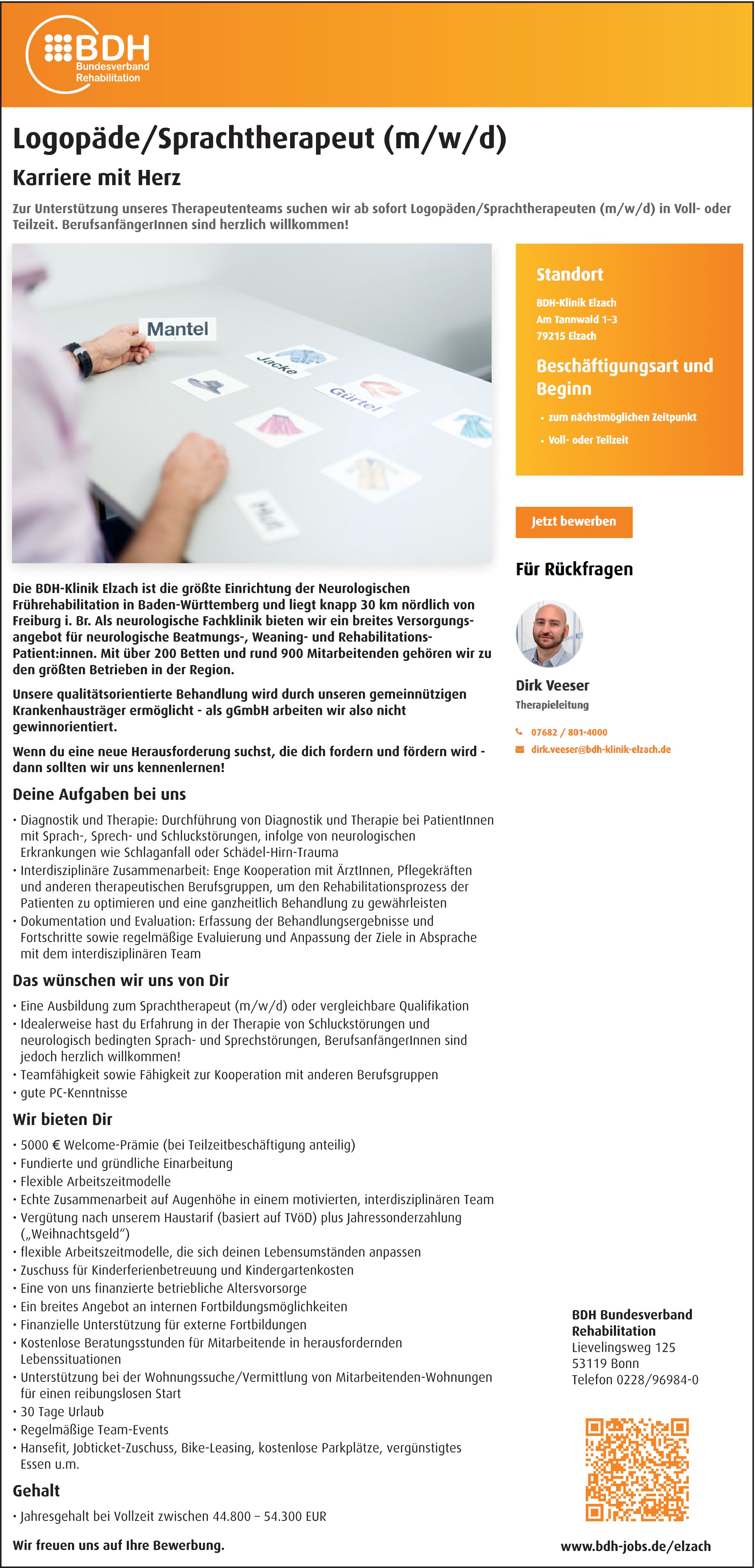 Logopäde/Sprachtherapeut m/w/d