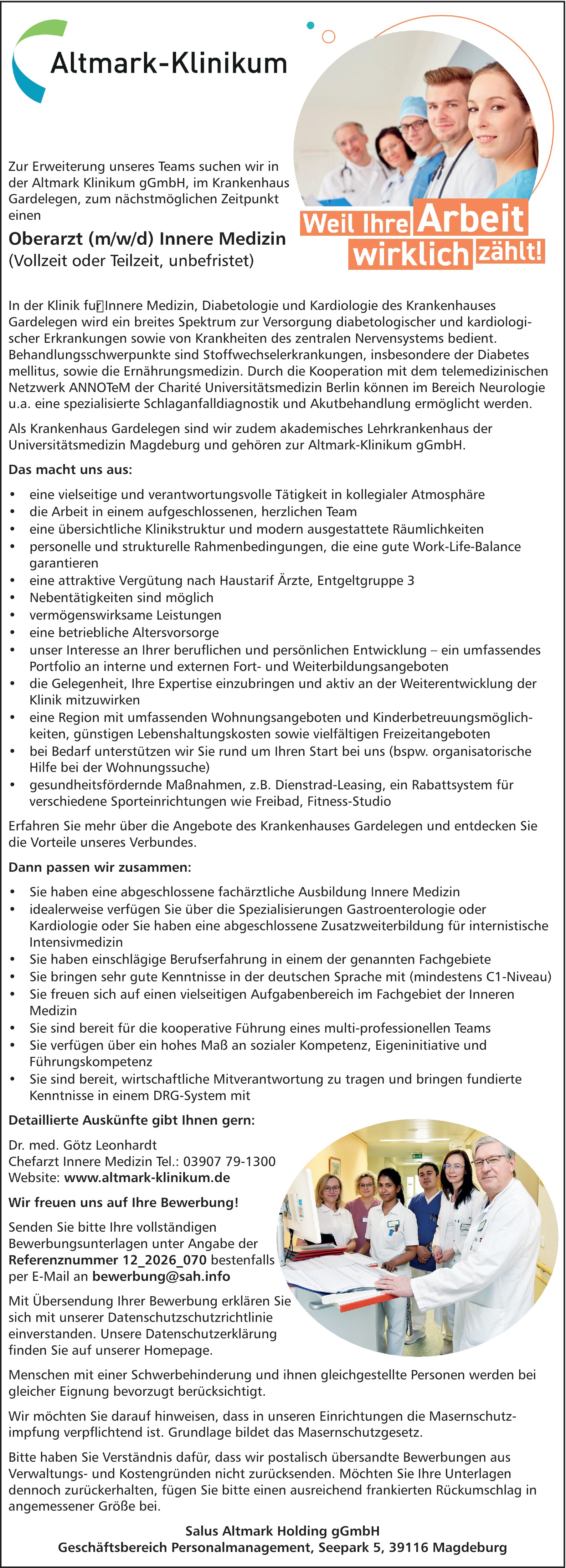 Oberarzt m/w/d Innere Medizin