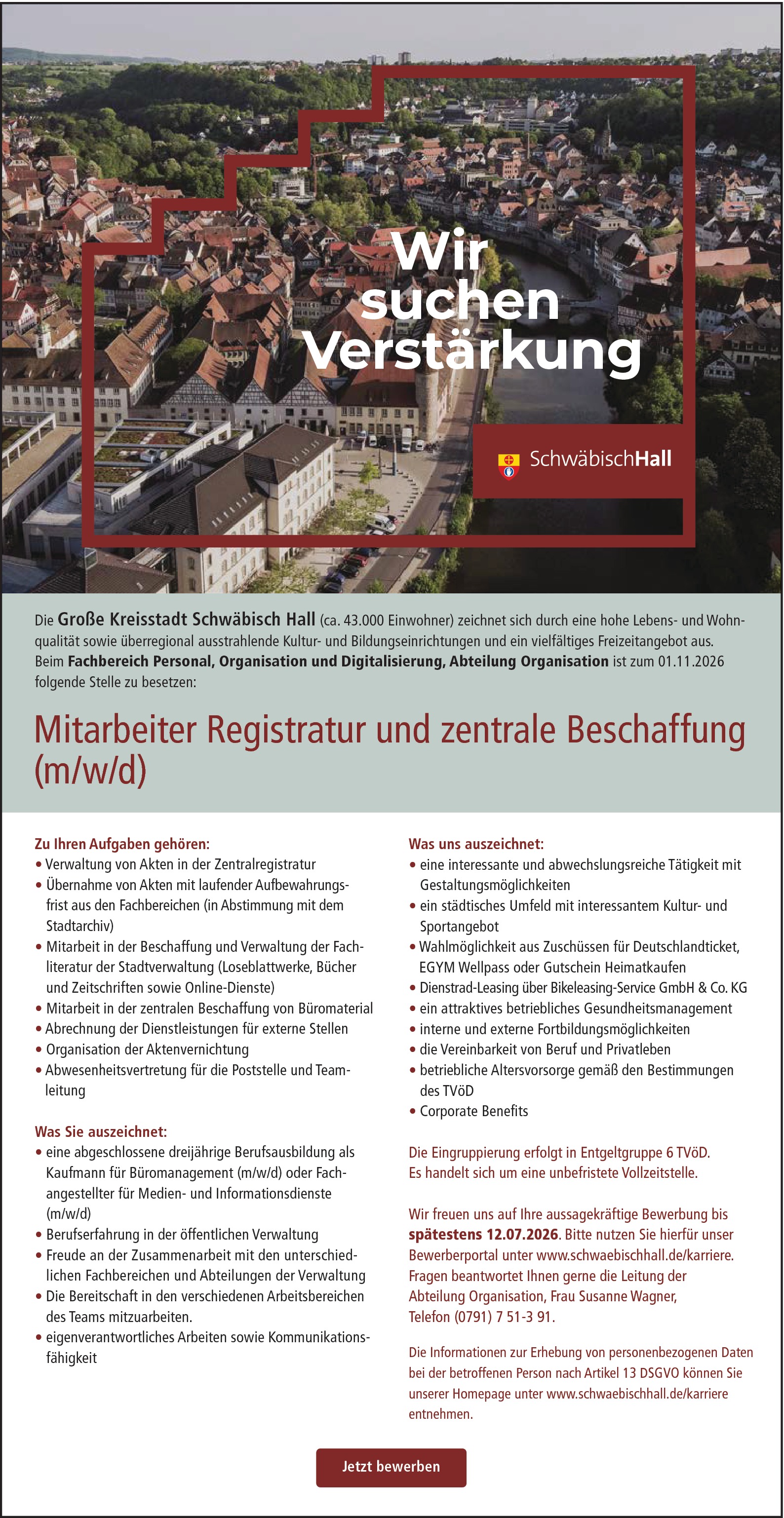 Kaufmann / Kauffrau für Büromanagement (m/w/d)
