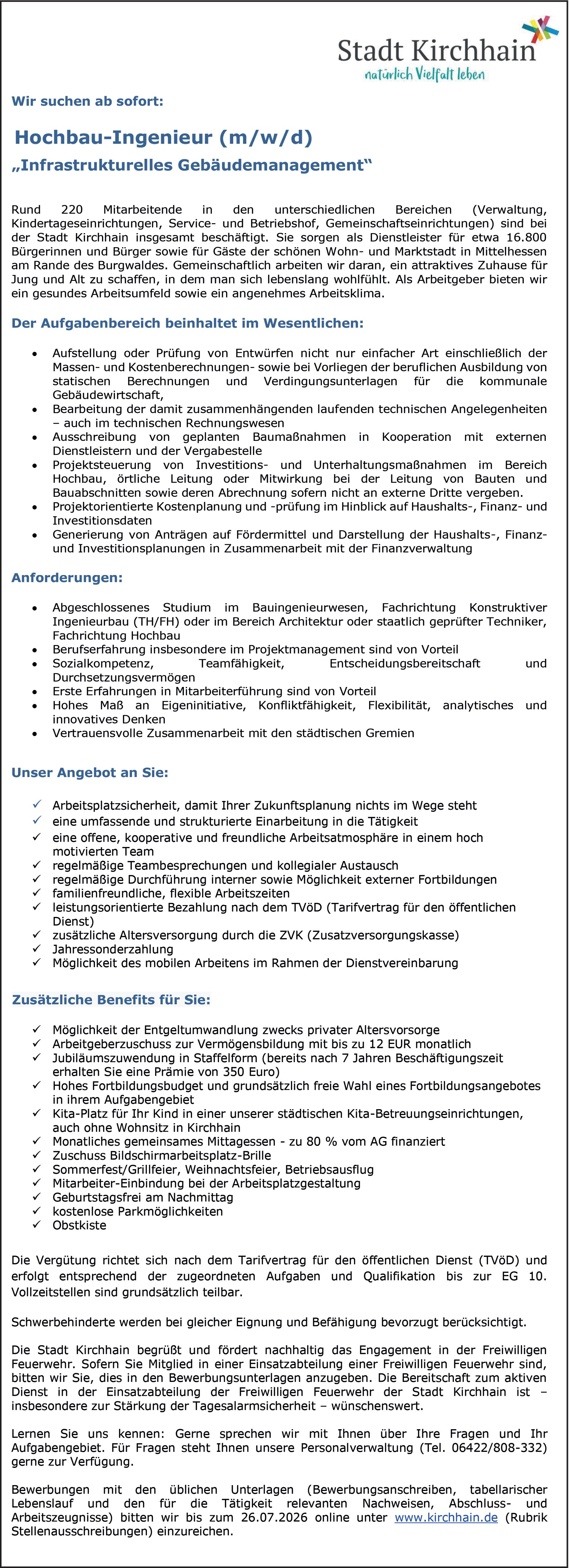 Bauingenieur Hochbau / Hochbauingenieur (m/w/d)
