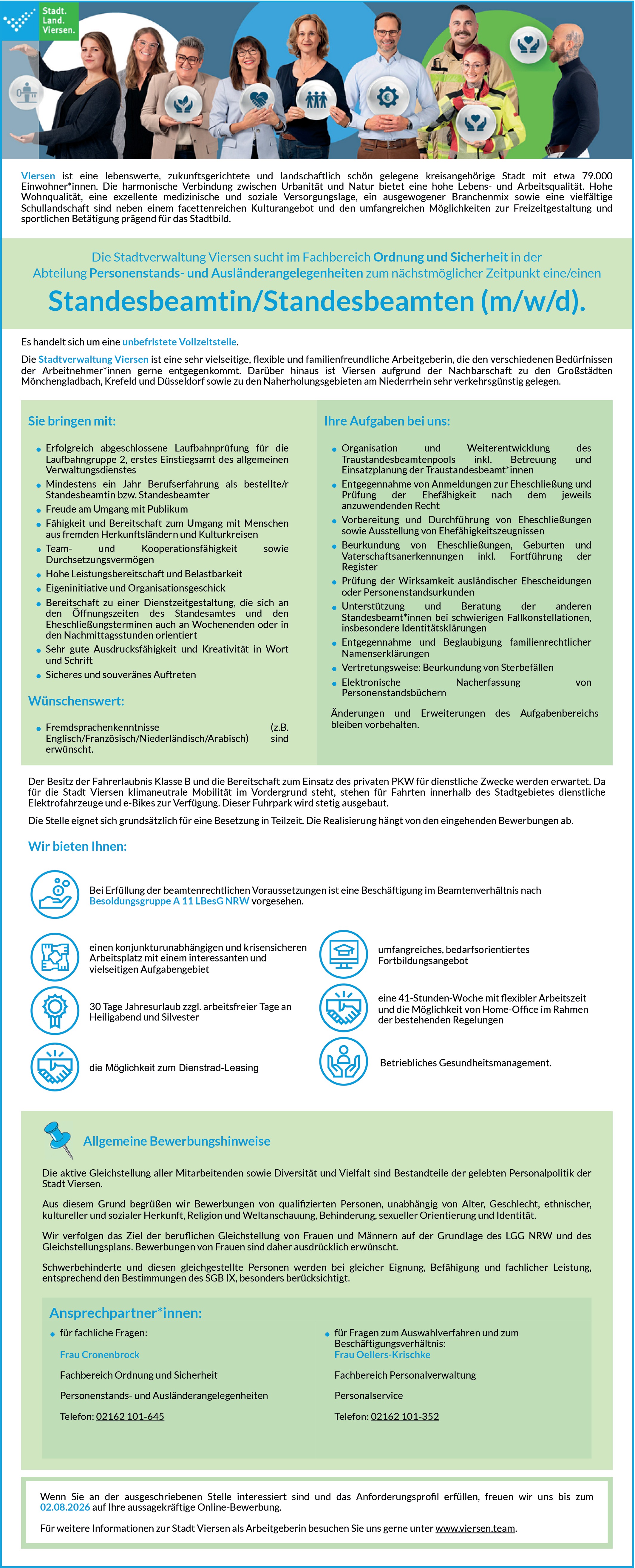 Standesbeamtin / Standesbeamter (m/w/d)