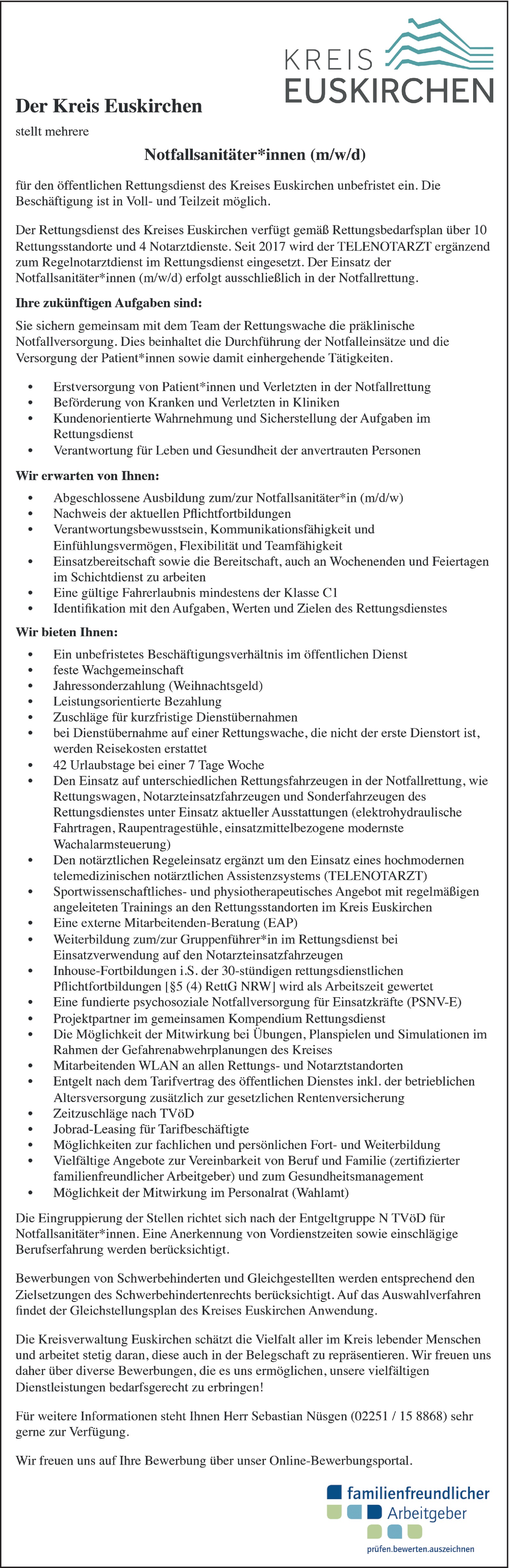 Notfallsanitäter (m/w/d)