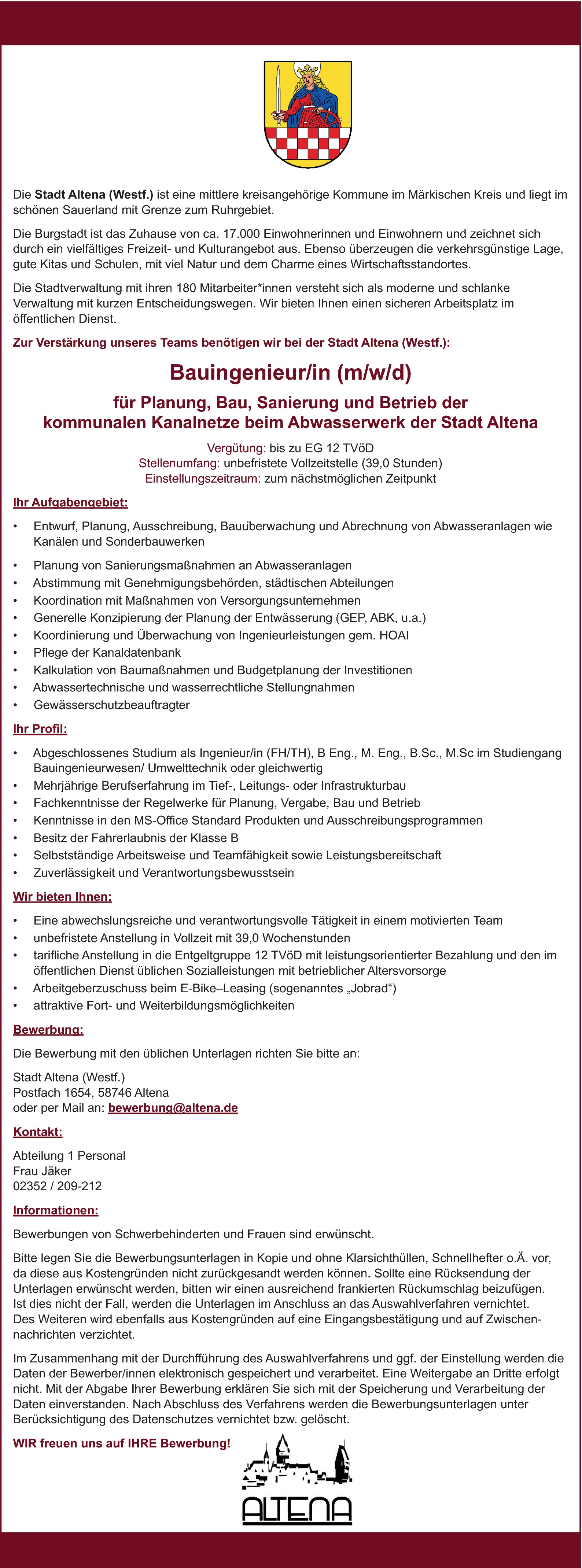 Ingenieur Umwelttechnik (m/w/d)