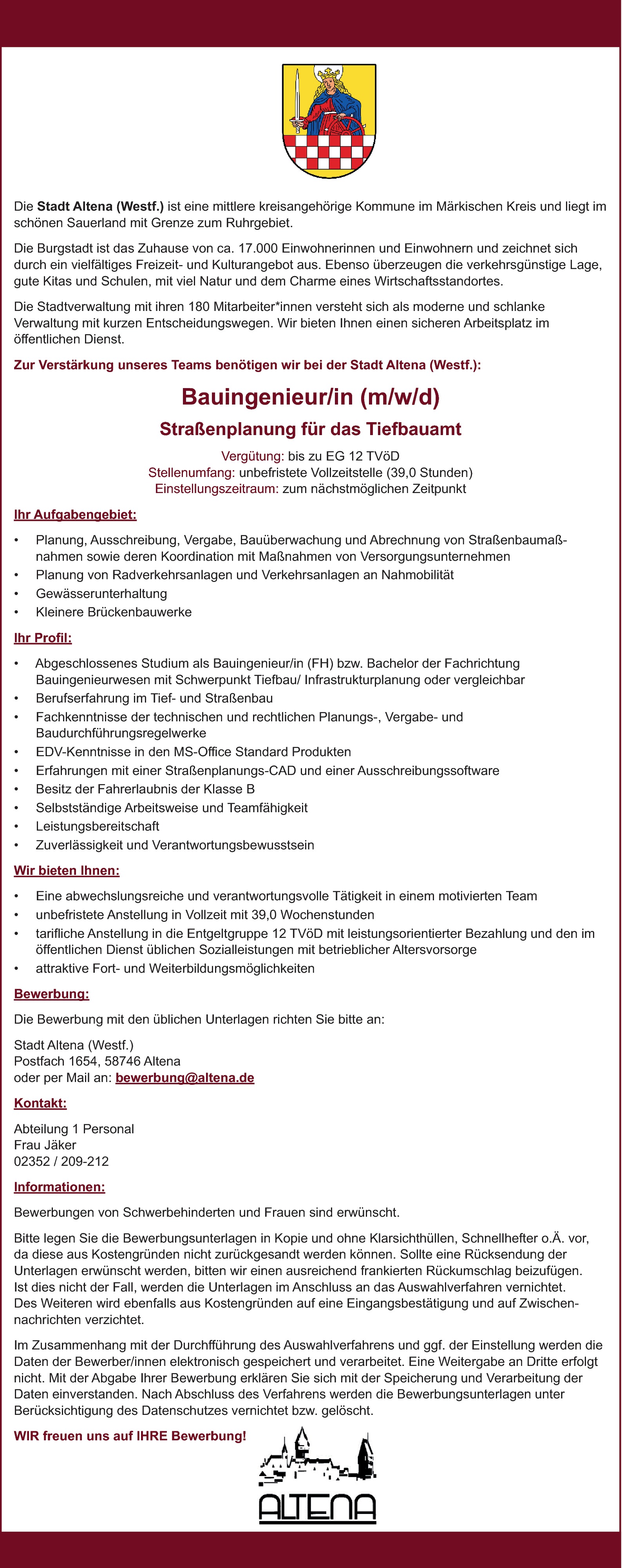 Bauingenieur Straßenbau (m/w/d)