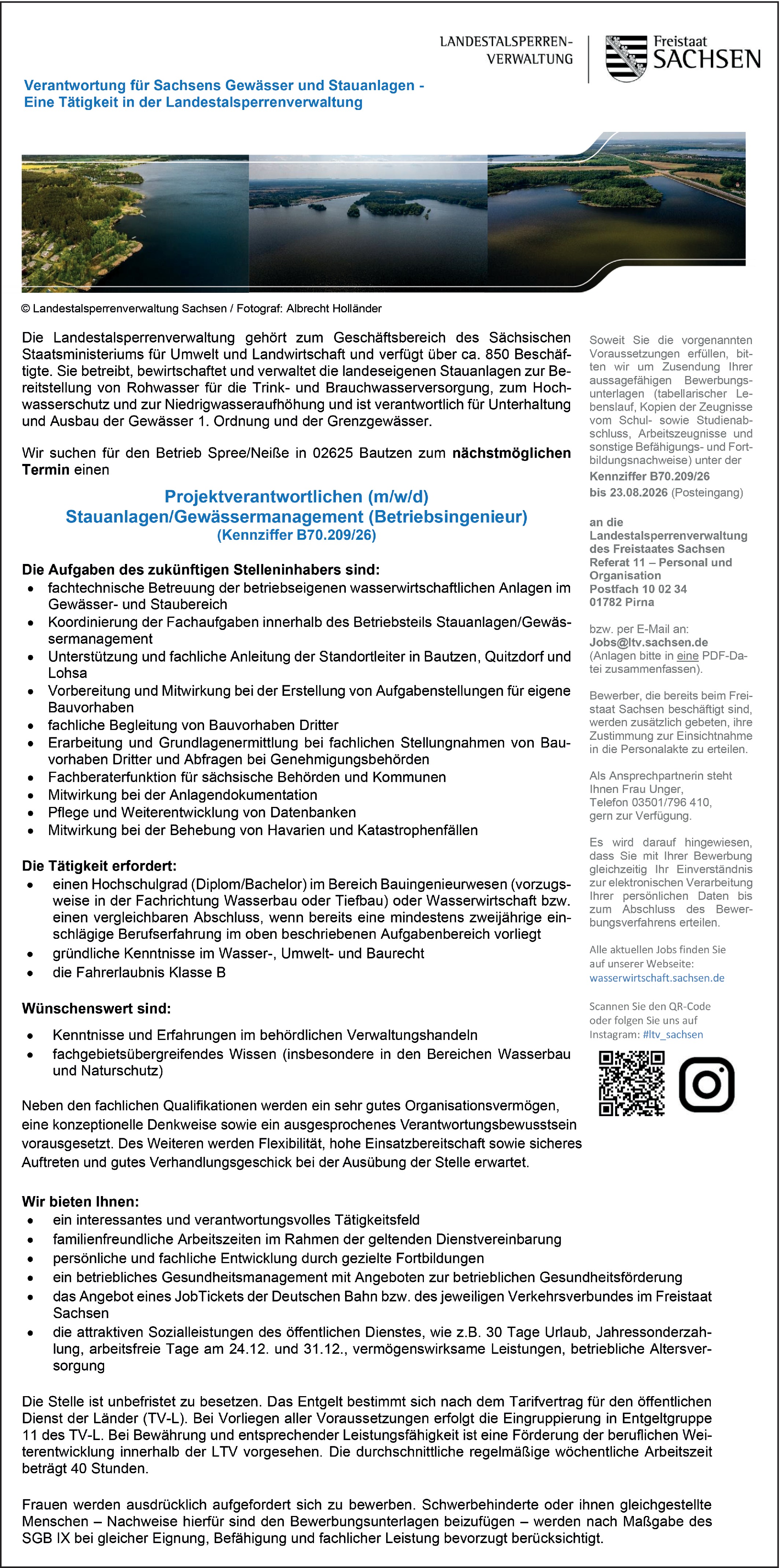 Bauingenieur/in Wasserbau öffentlicher Dienst