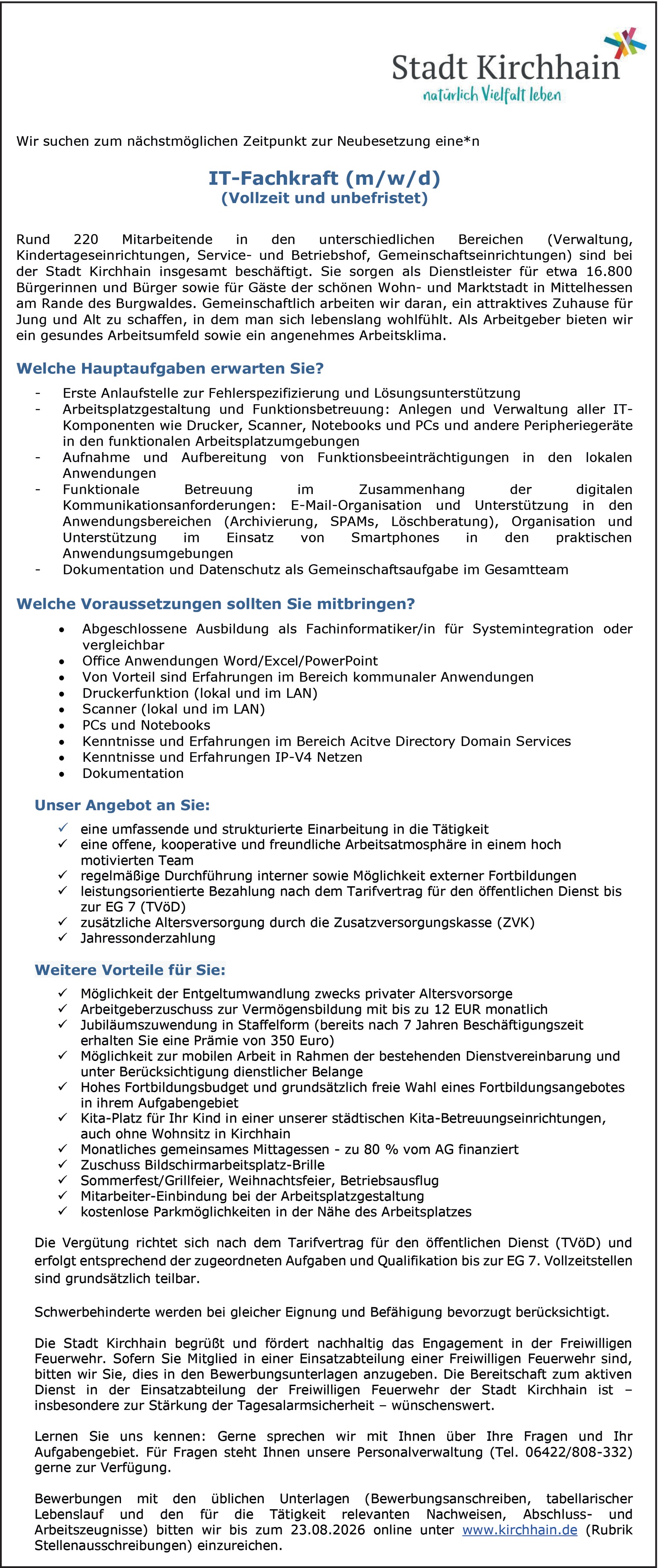 IT-Fachkraft / Fachinformatiker Systemintegration (m/w/d)