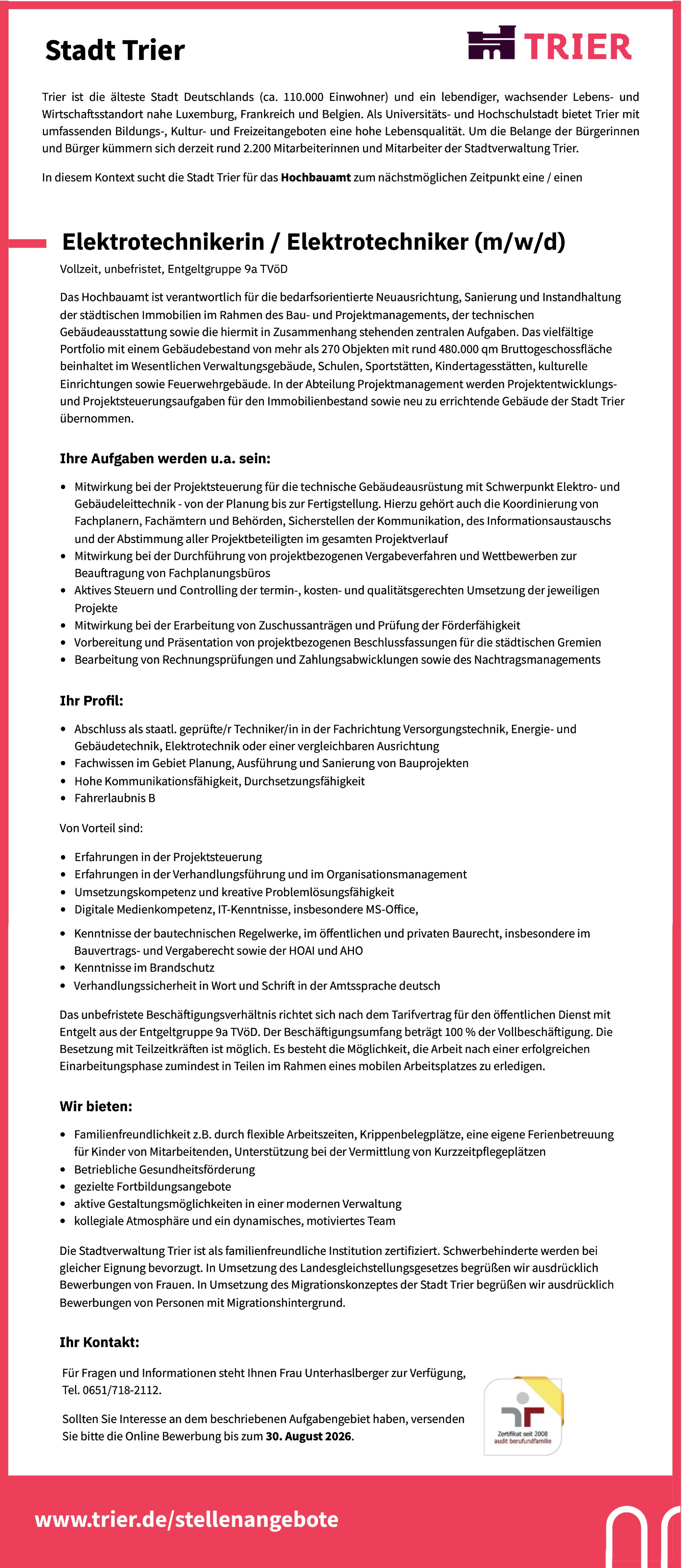 Elektrotechniker (m/w/d)