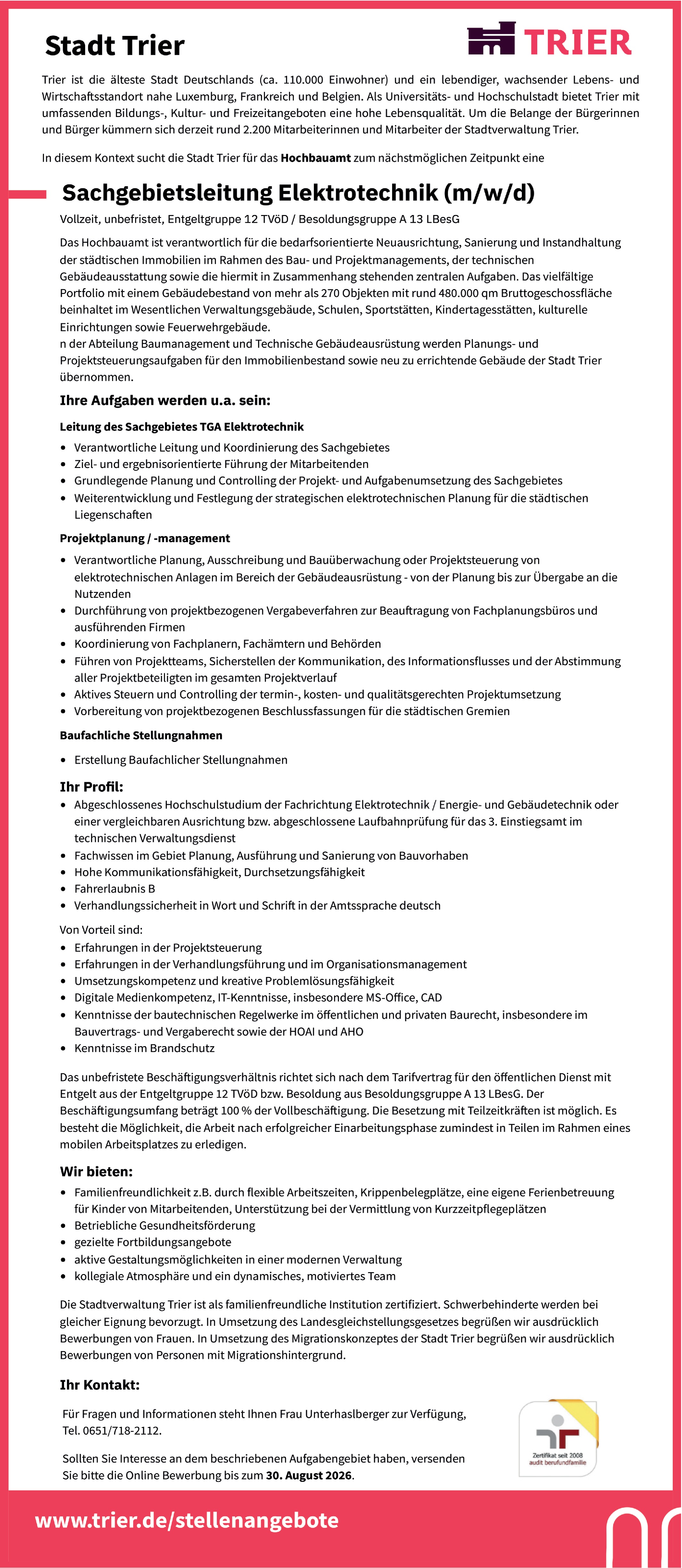 Techniker Versorgungstechnik (m/w/d)