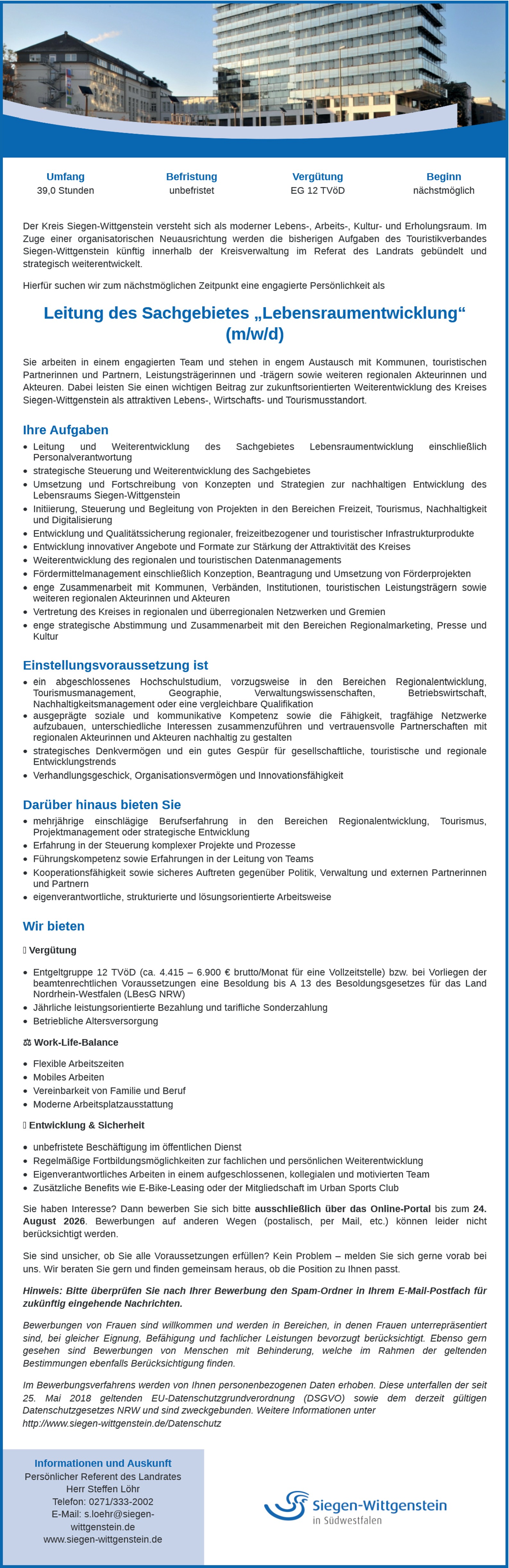 Leitung des Sachgebiets Lebensraumentwicklung m/w/d