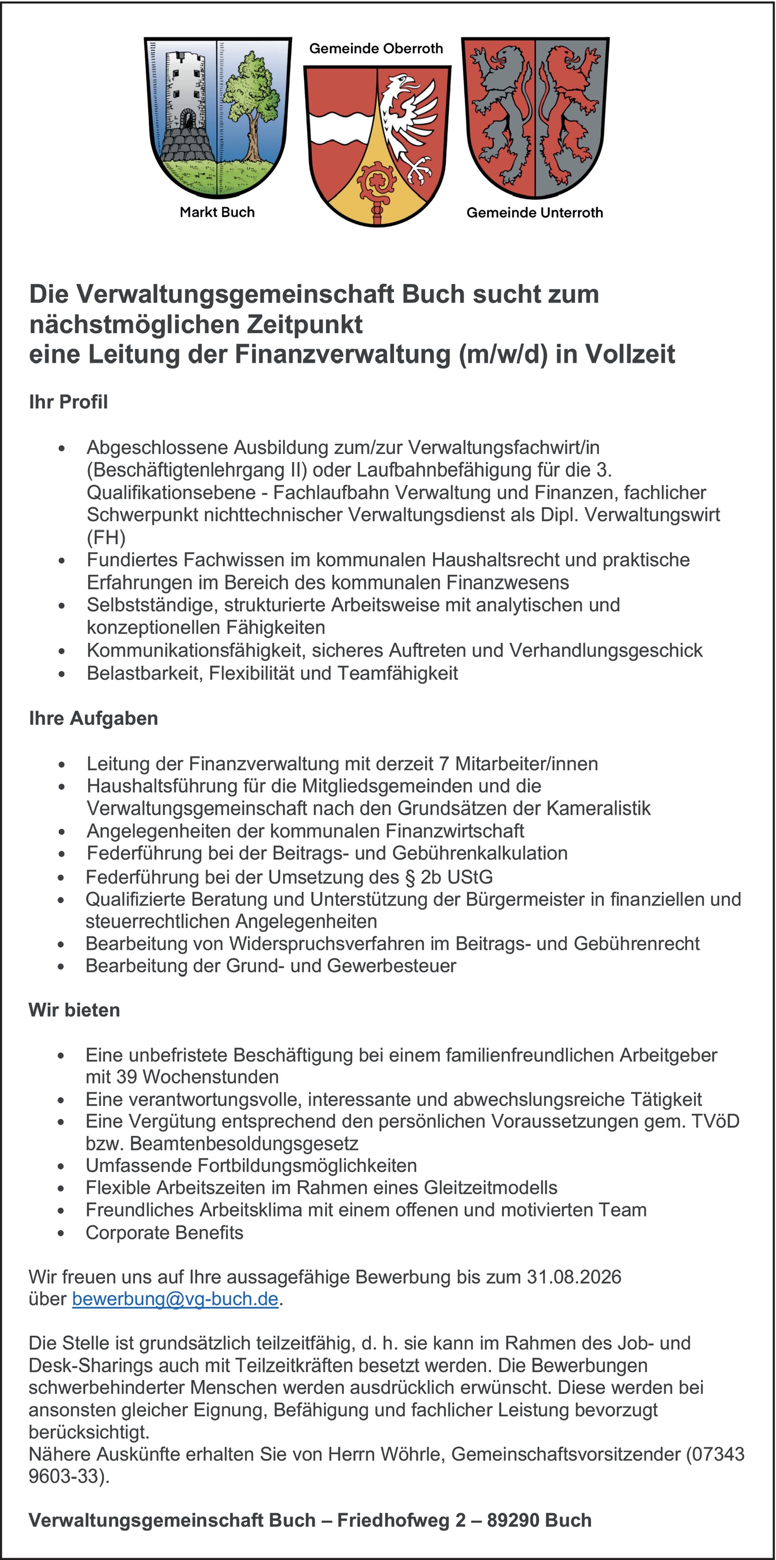 Verwaltungsfachwirt Finanzen m/w/d
