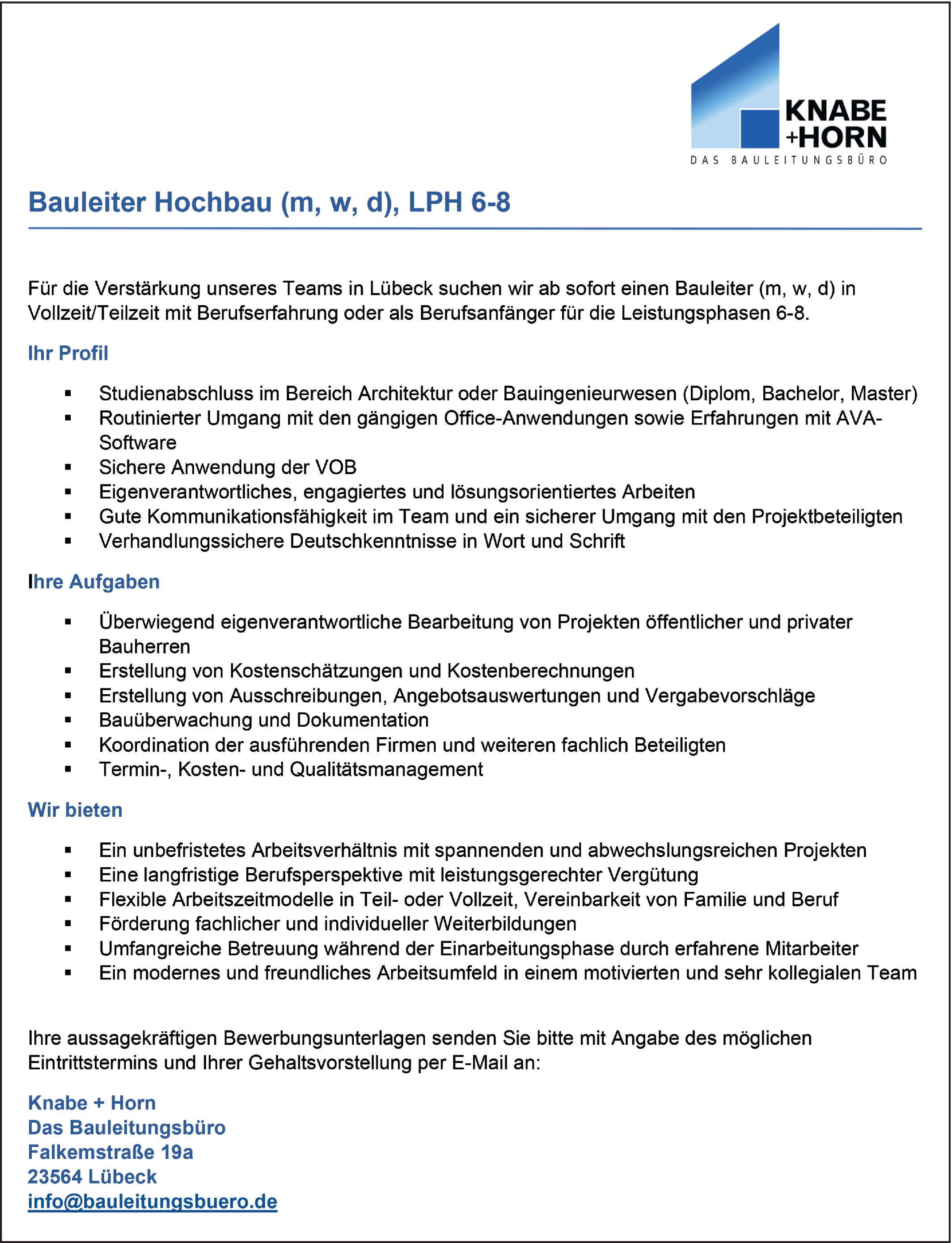Bauleiter Hochbau m/w/d