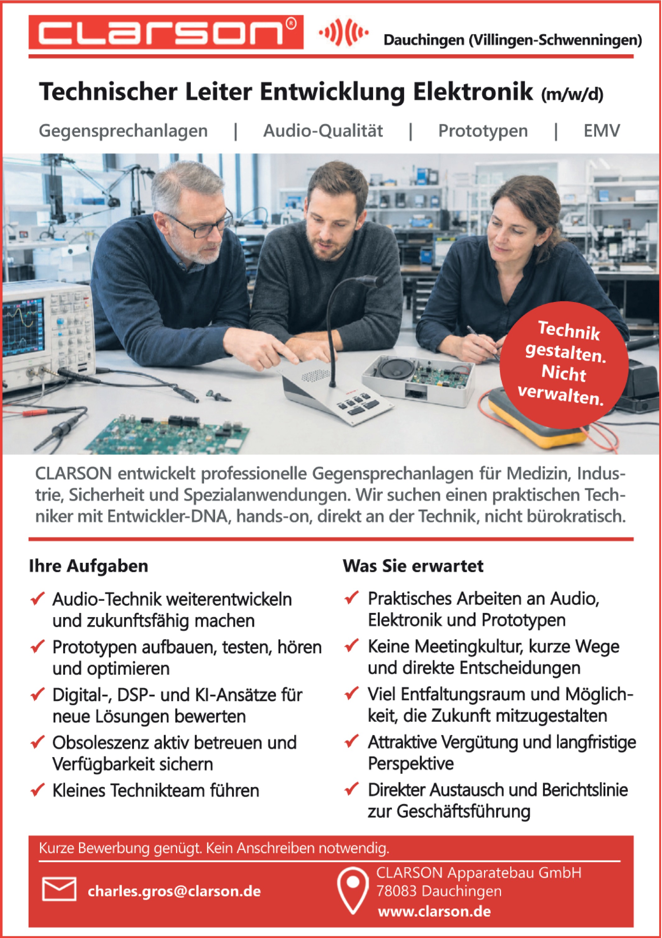 Technischer Leiter Entwicklung Elektronik m/w/d