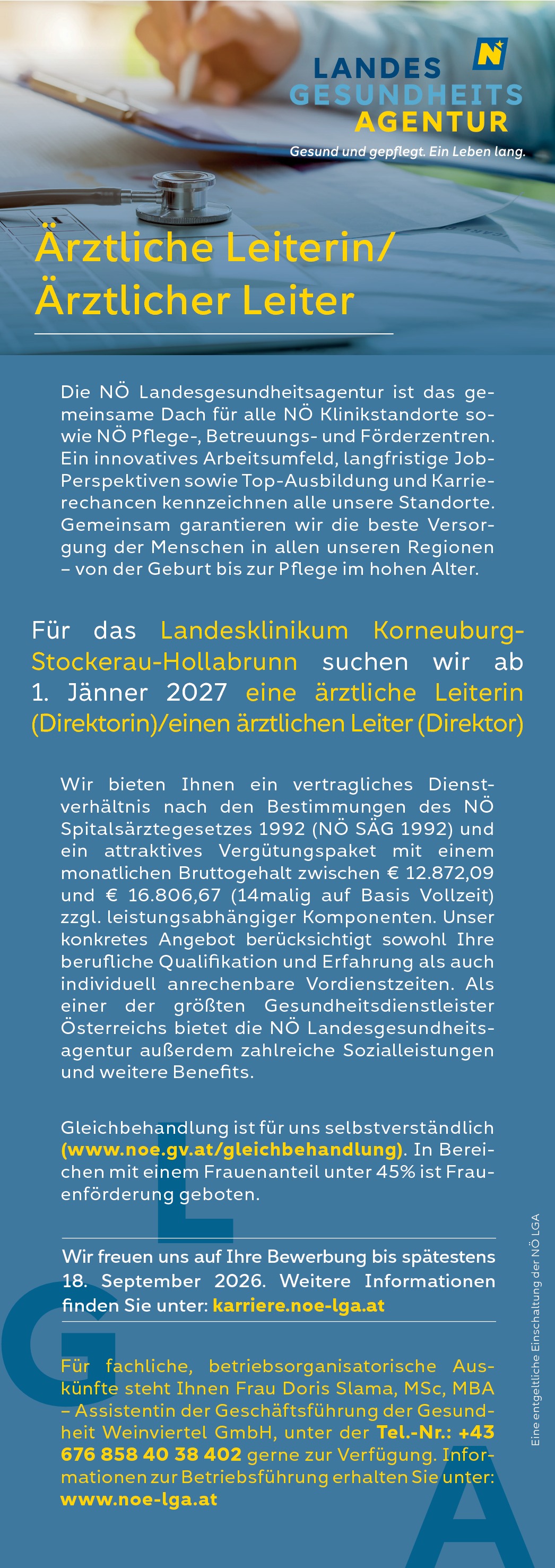 Ärztliche Leiterin/Ärztlicher Leiter
