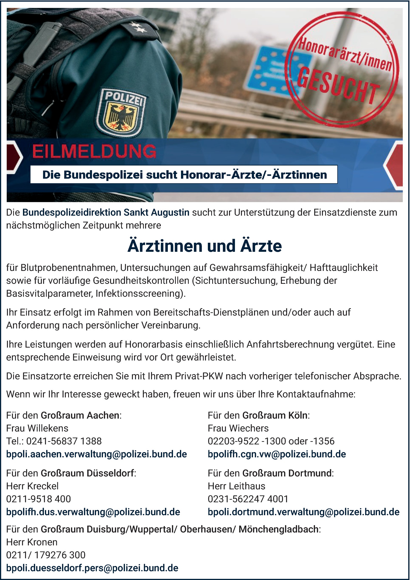 Arzt Ärztin Honorarbasis m/w/d