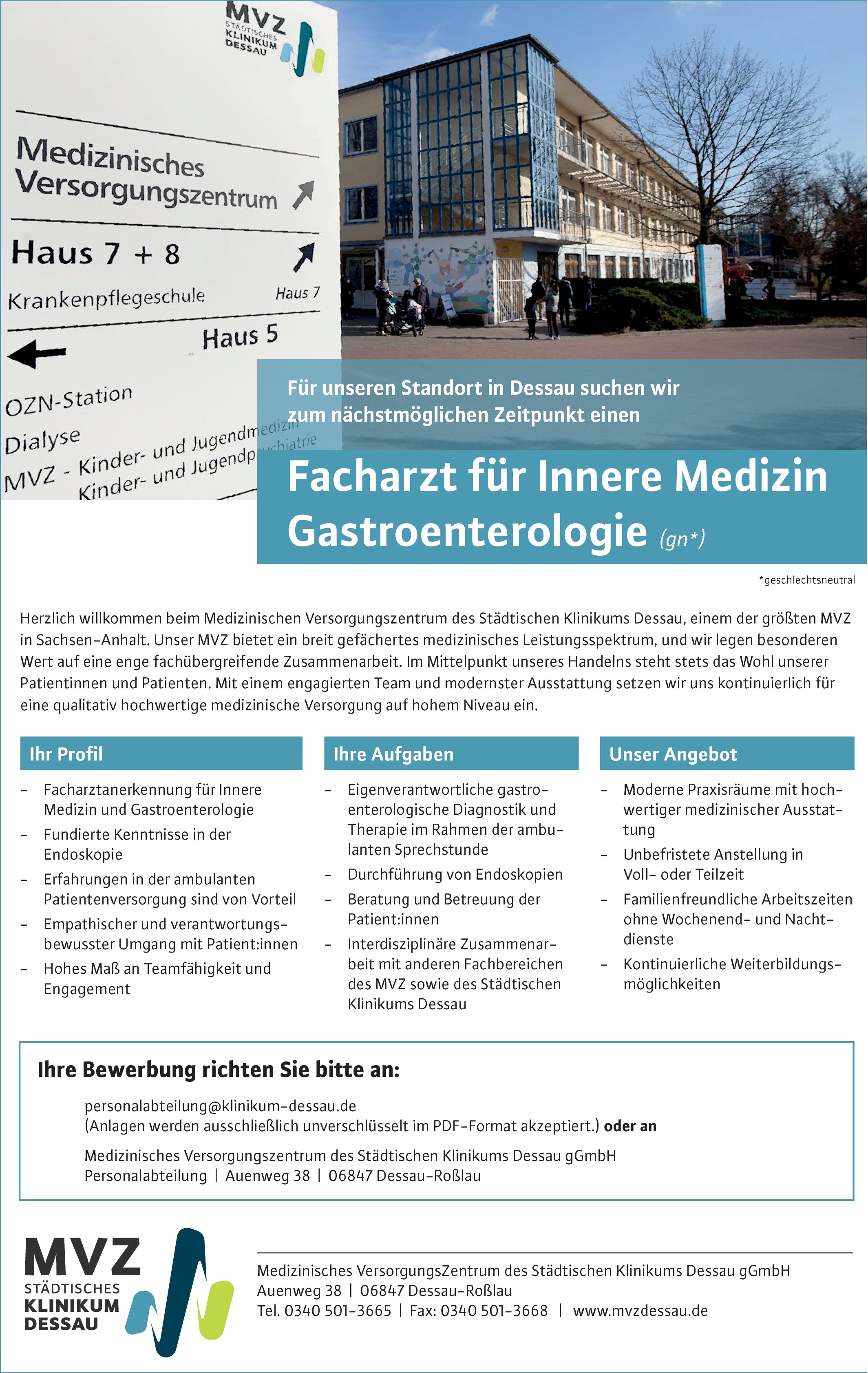 Facharzt / Fachärztin für Innere Medizin / Gastroenterologie