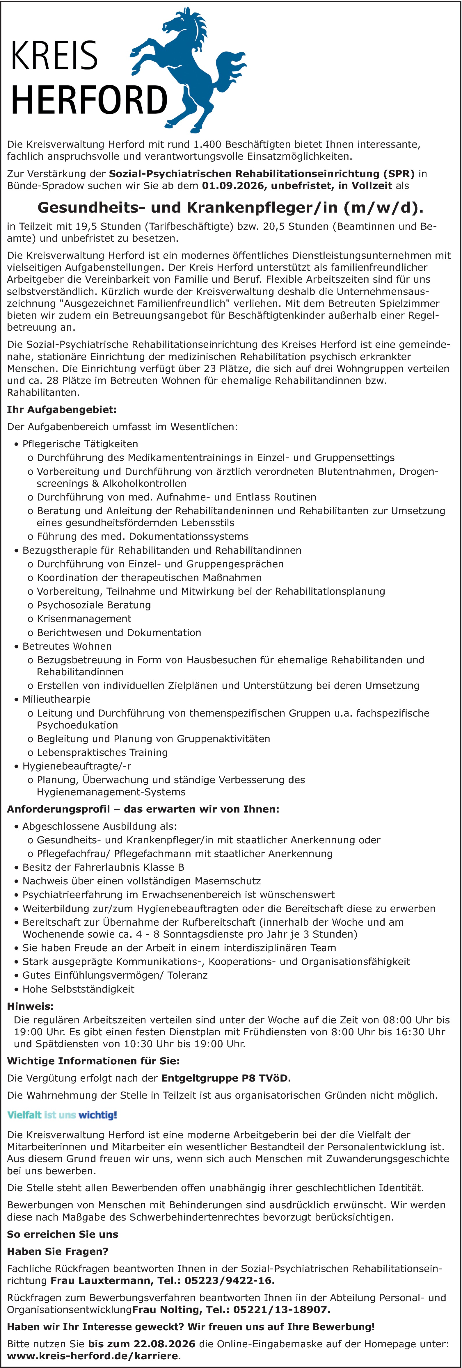 Gesundheits- und Krankenpfleger/in (m/w/d)