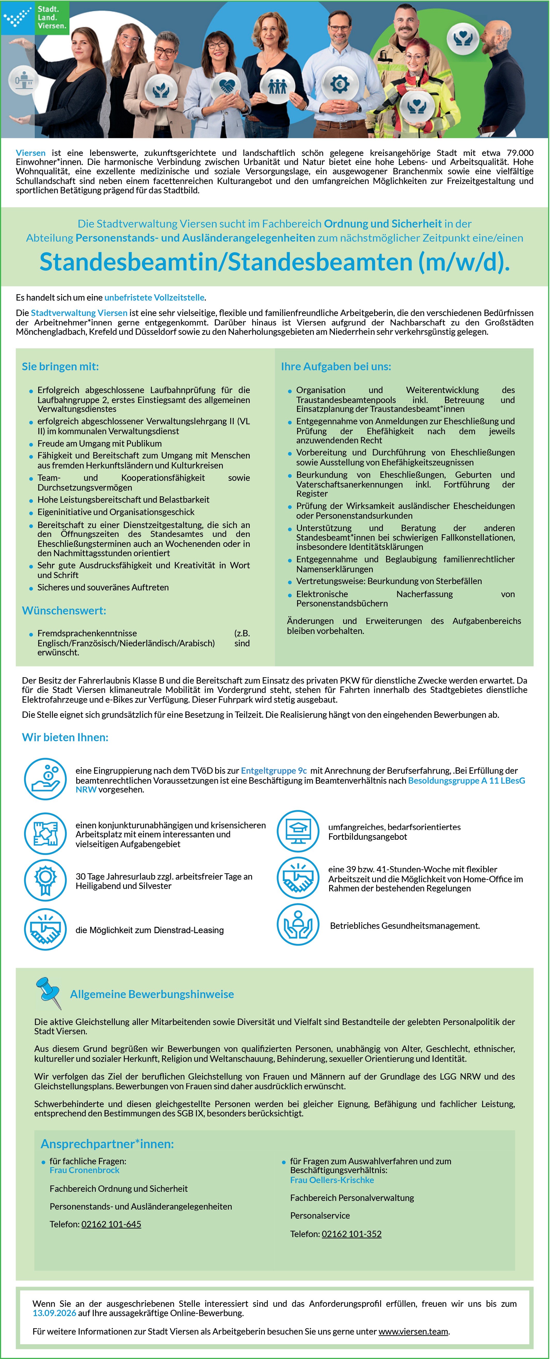 Standesbeamtin / Standesbeamter (m/w/d)