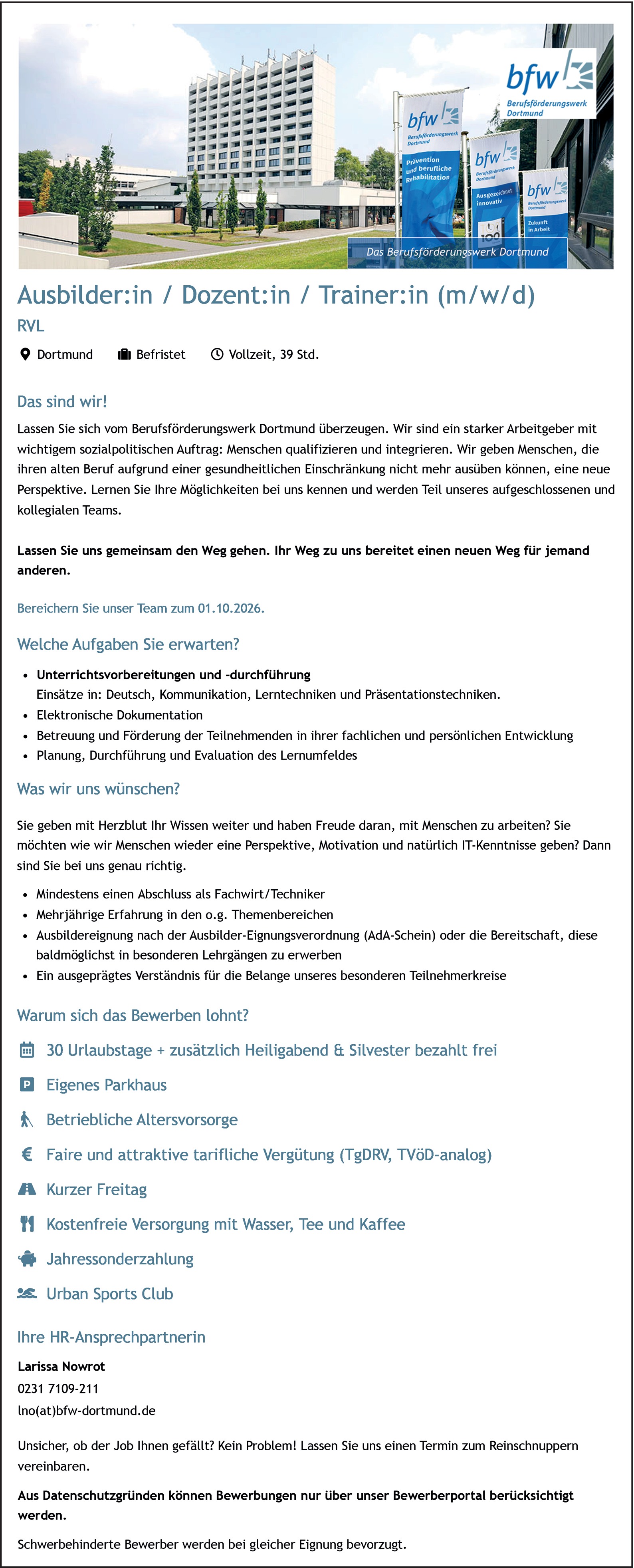 Fachwirt / Techniker m/w/d als Ausbilder, Dozent, Trainer