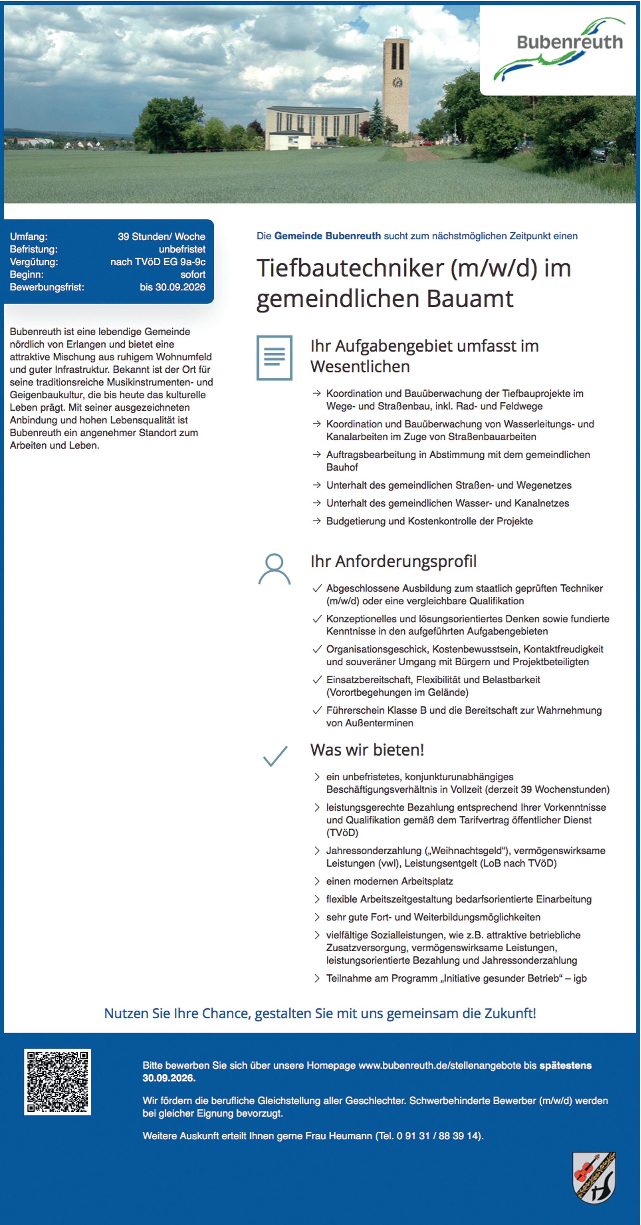 Tiefbautechniker / Bautechniker Tiefbau (m/w/d)