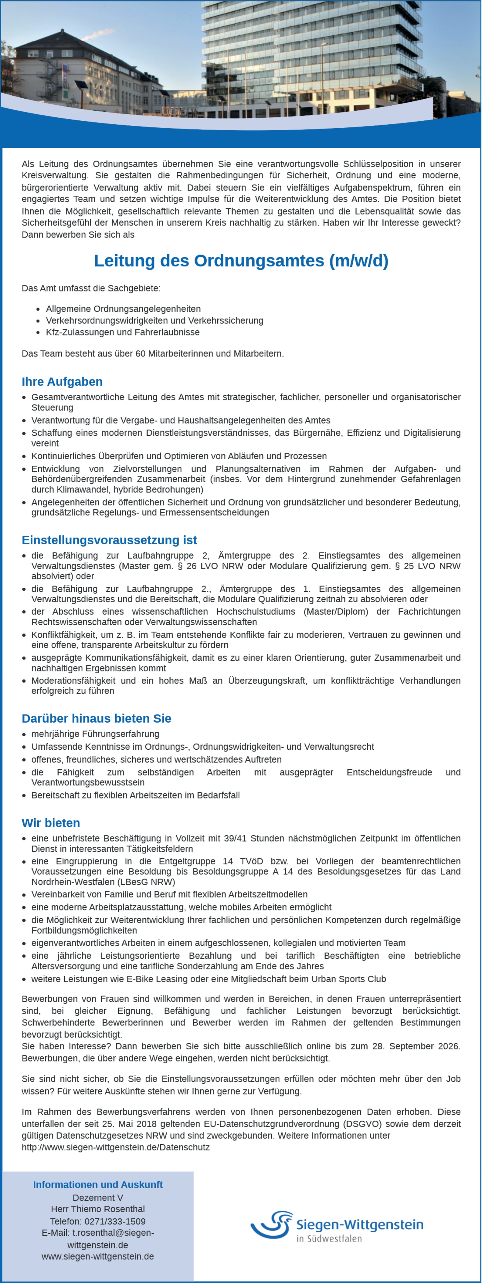 Leitung des Ordnungsamtes (m/w/d)