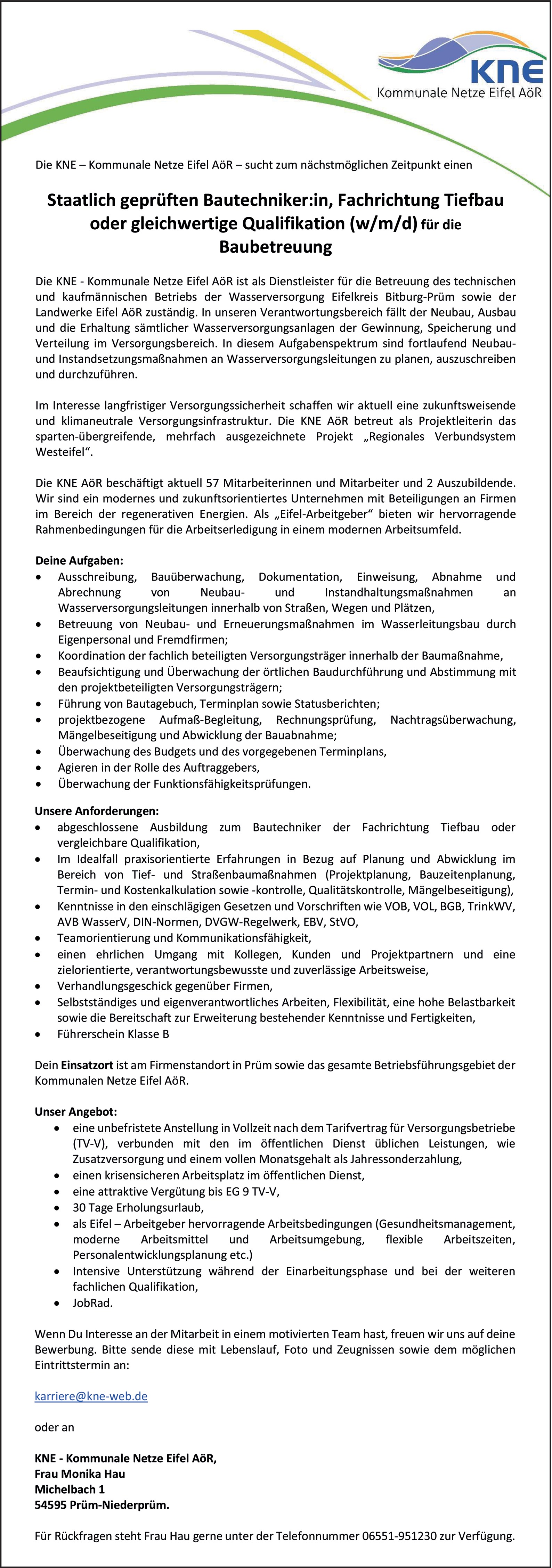 Tiefbautechniker (m/w/d)