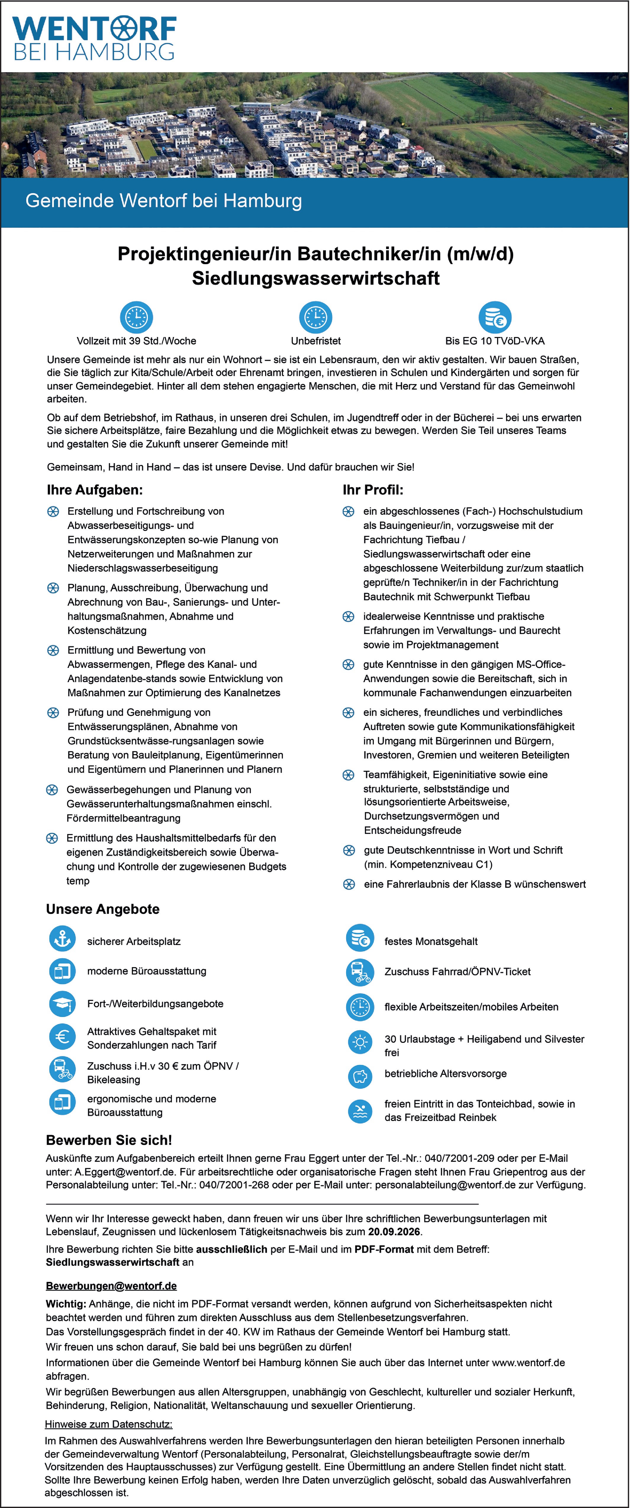 Projektingenieur m/w/d Siedlungswasserwirtschaft