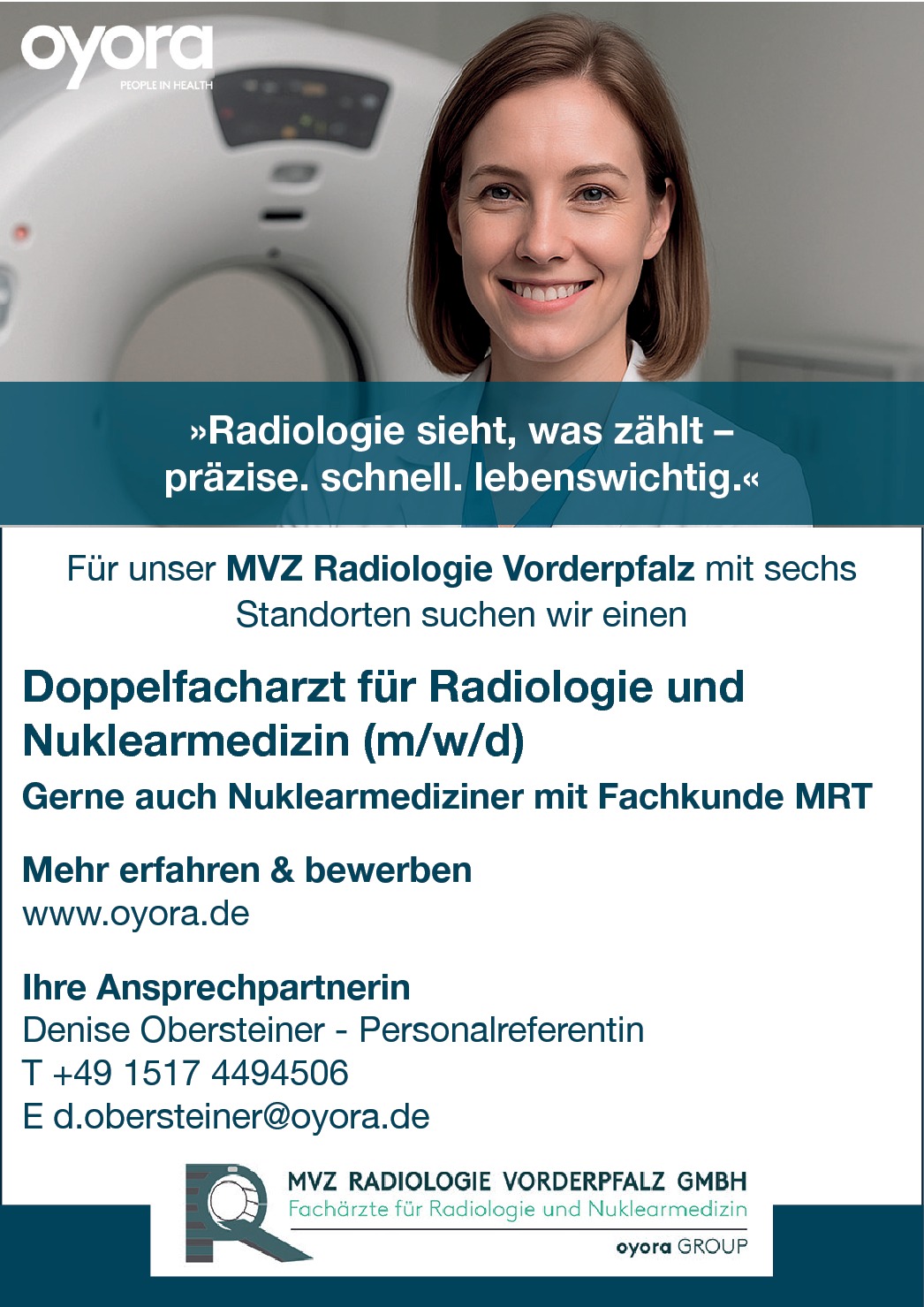  Doppelfacharzt für Radiologie und Nuklearmedizin m/w/d