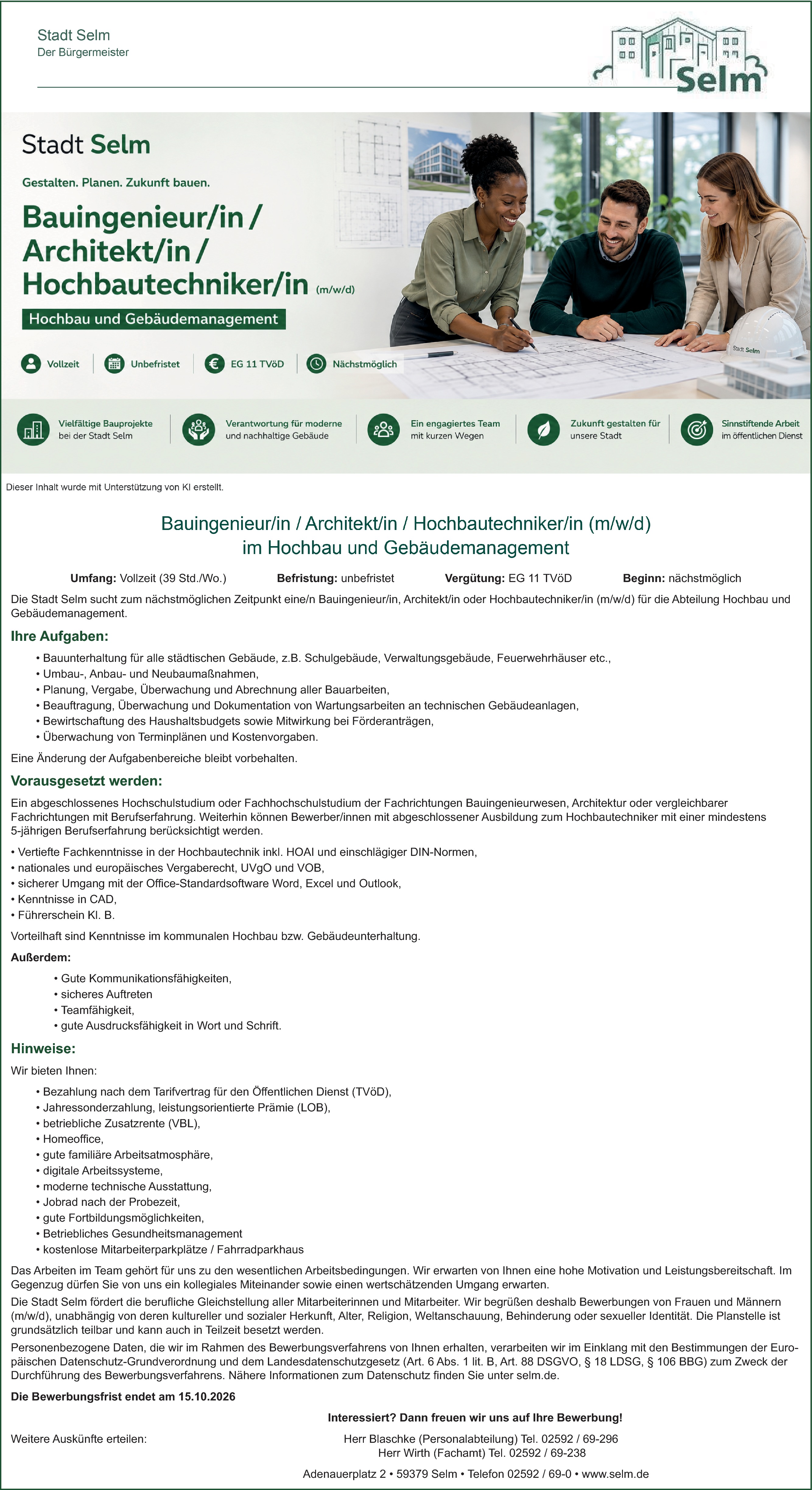 Bauingenieur/in öffentlicher Dienst