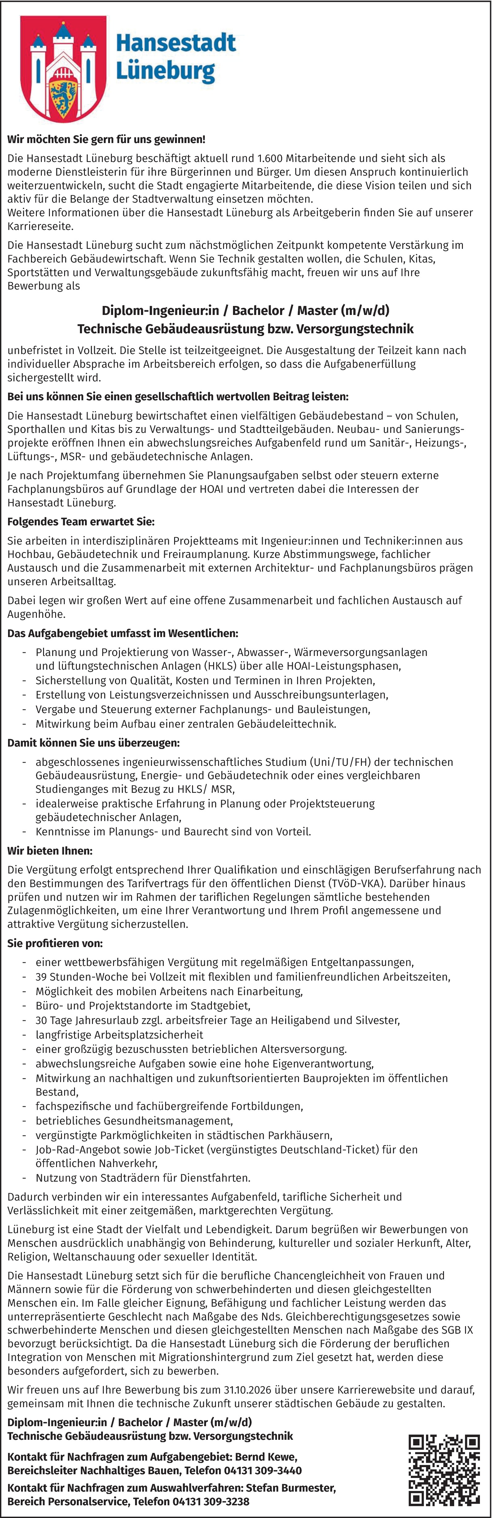 Ingenieur Versorgungstechnik (m/w/d)