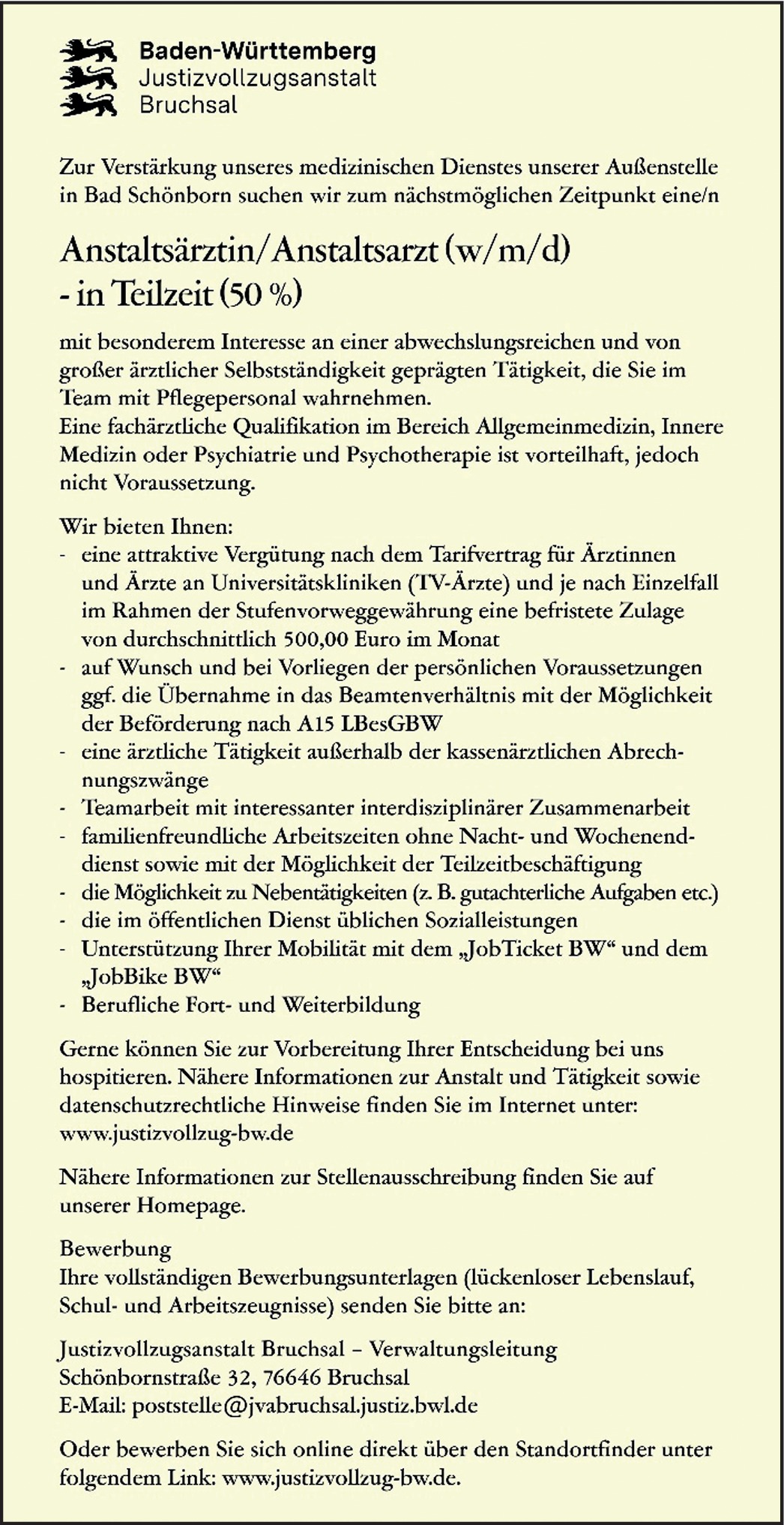 Facharzt/-ärztin Allgemeinmedizin m/w/d